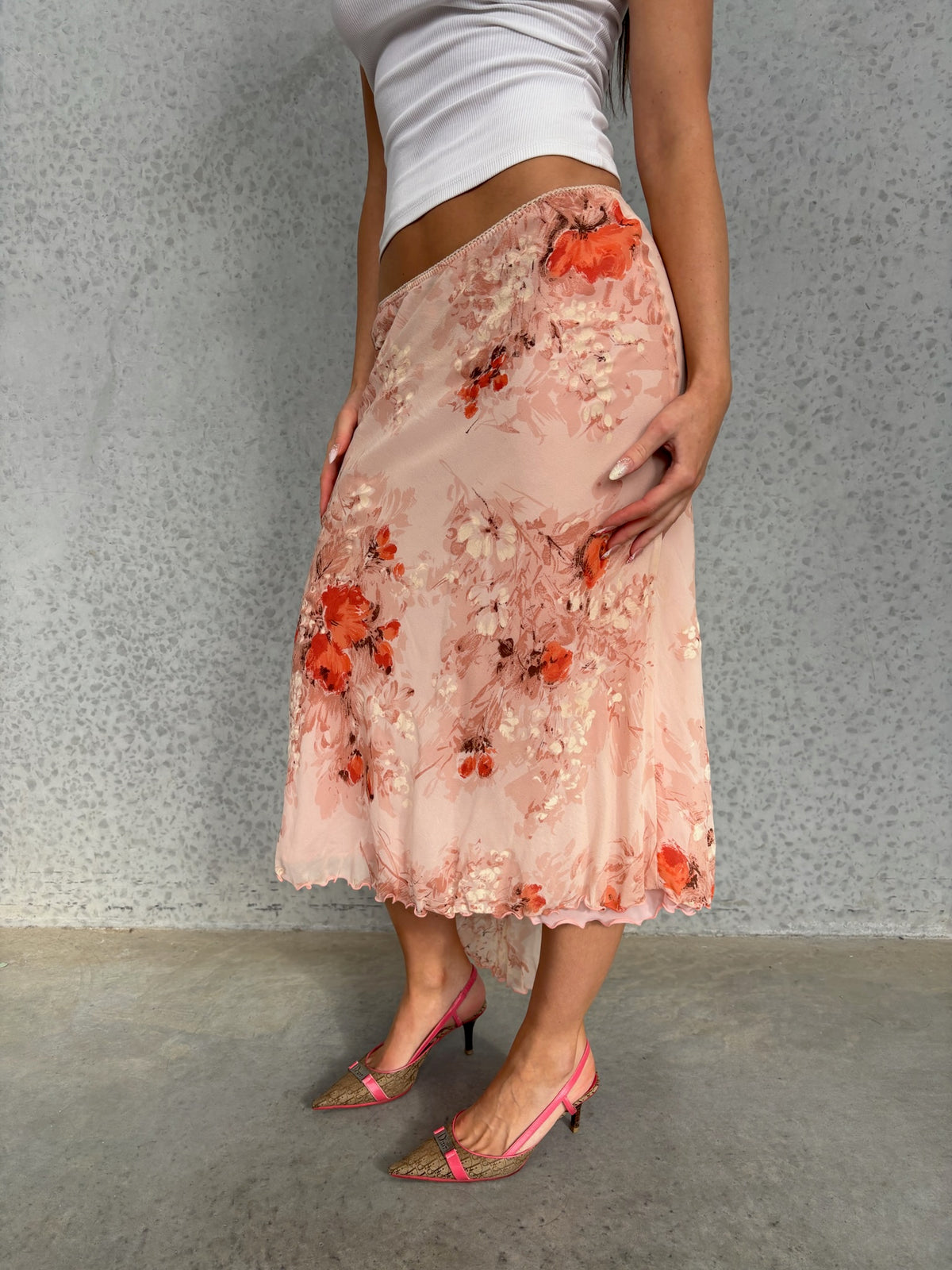 Pink Floral Midi