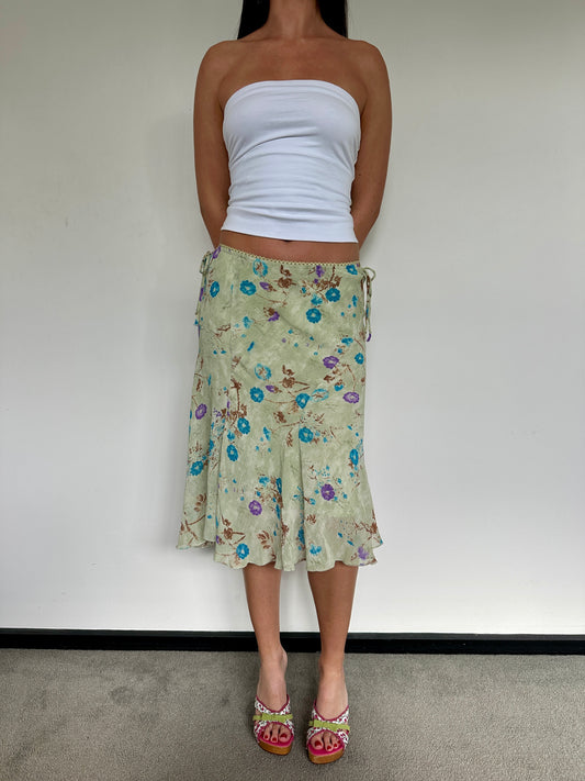 Green Floral Midi