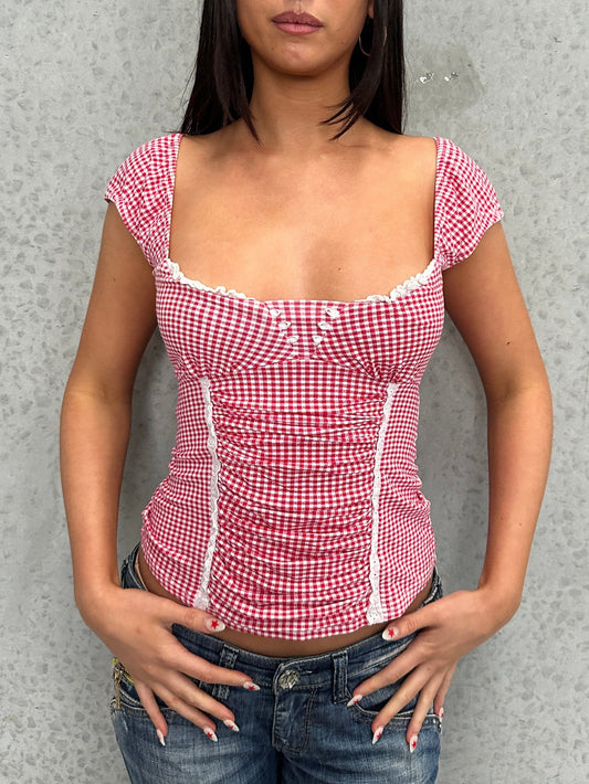 Gingham Corset Top
