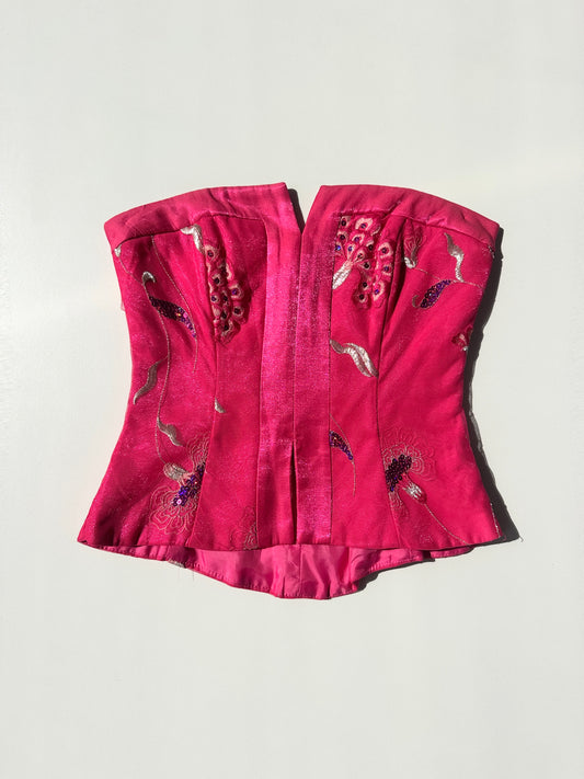 Italian Sequin Pink Corset