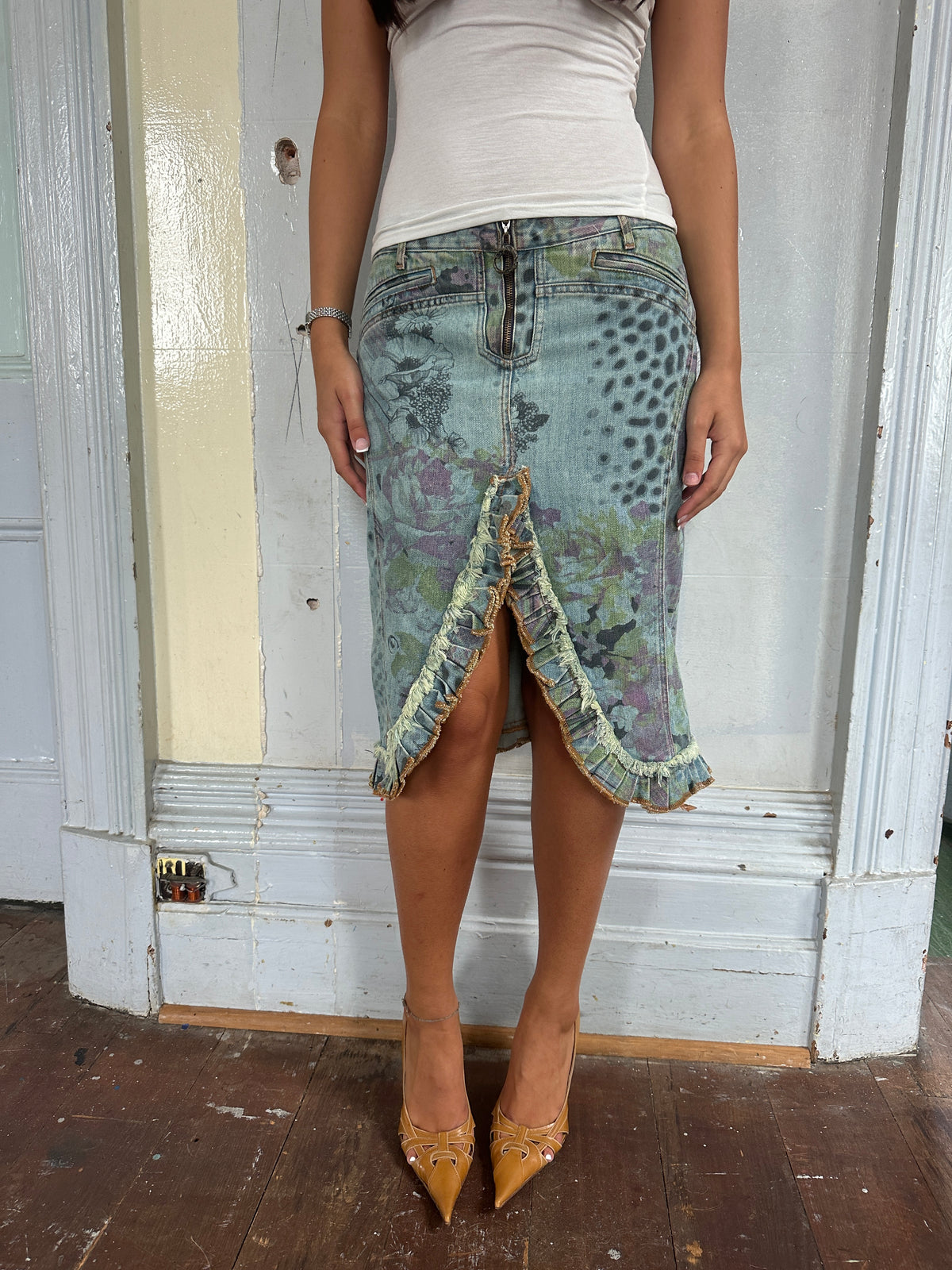Cavalli Denim Skirt