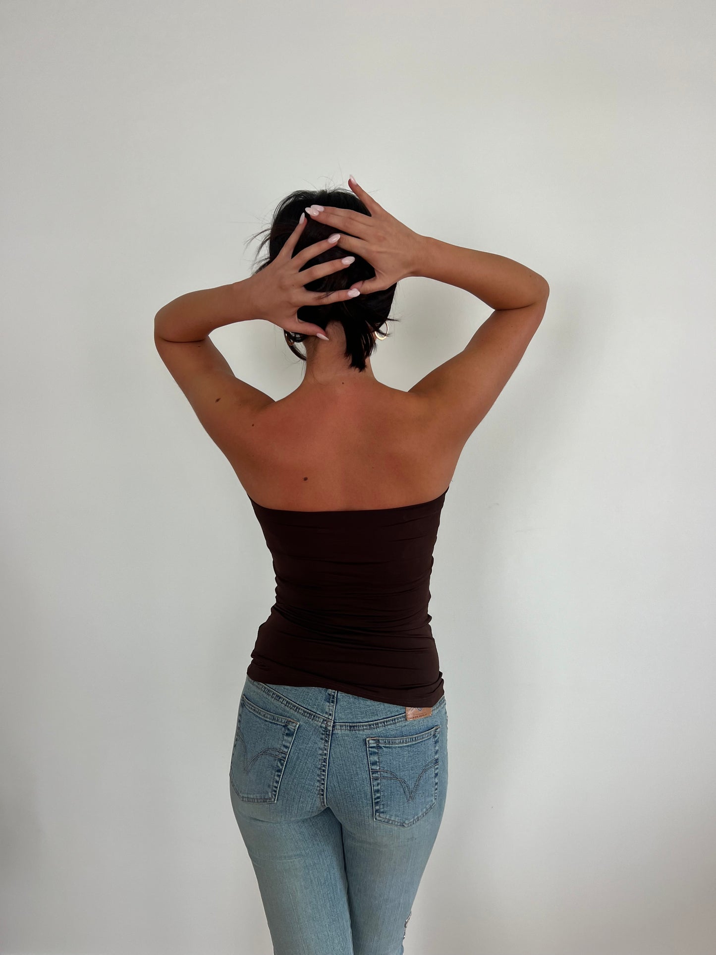 Brown Sequin Strapless