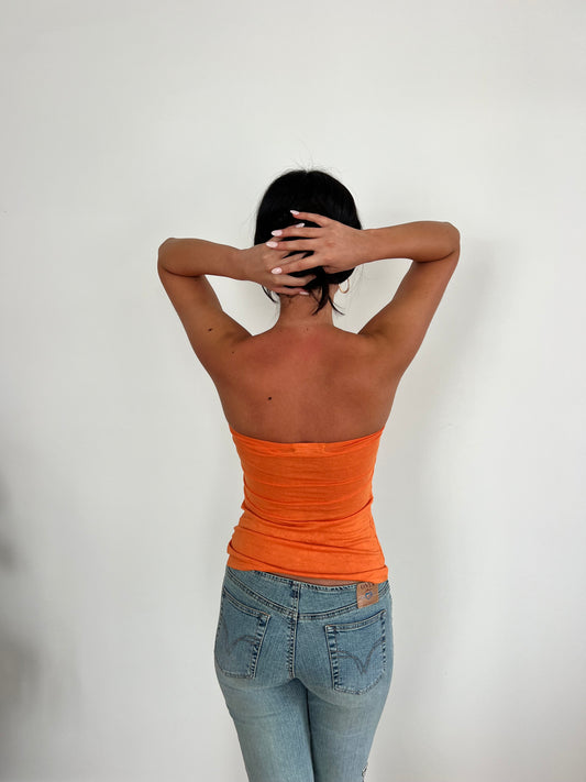 Orange Beaded Halter