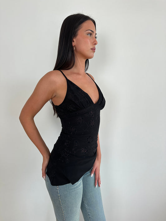 Asymmetrical Sparkle Halter