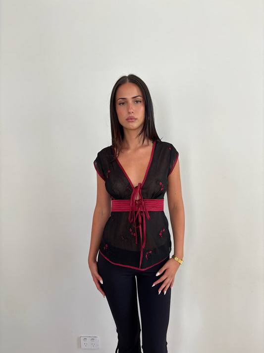Tie Floral Blouse