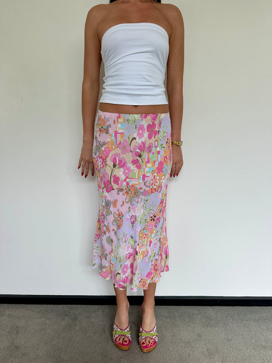 Italian Floral Midi Skirt