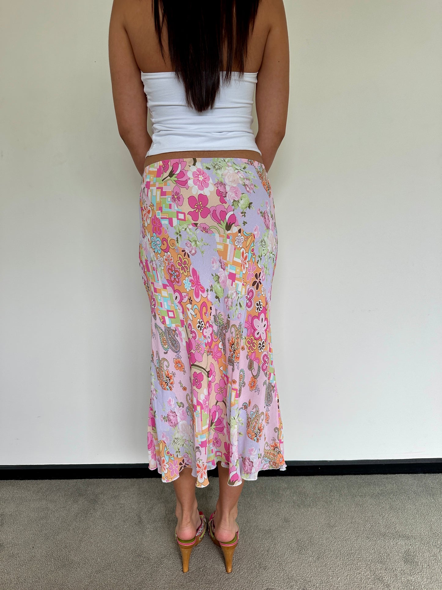 Italian Floral Midi Skirt