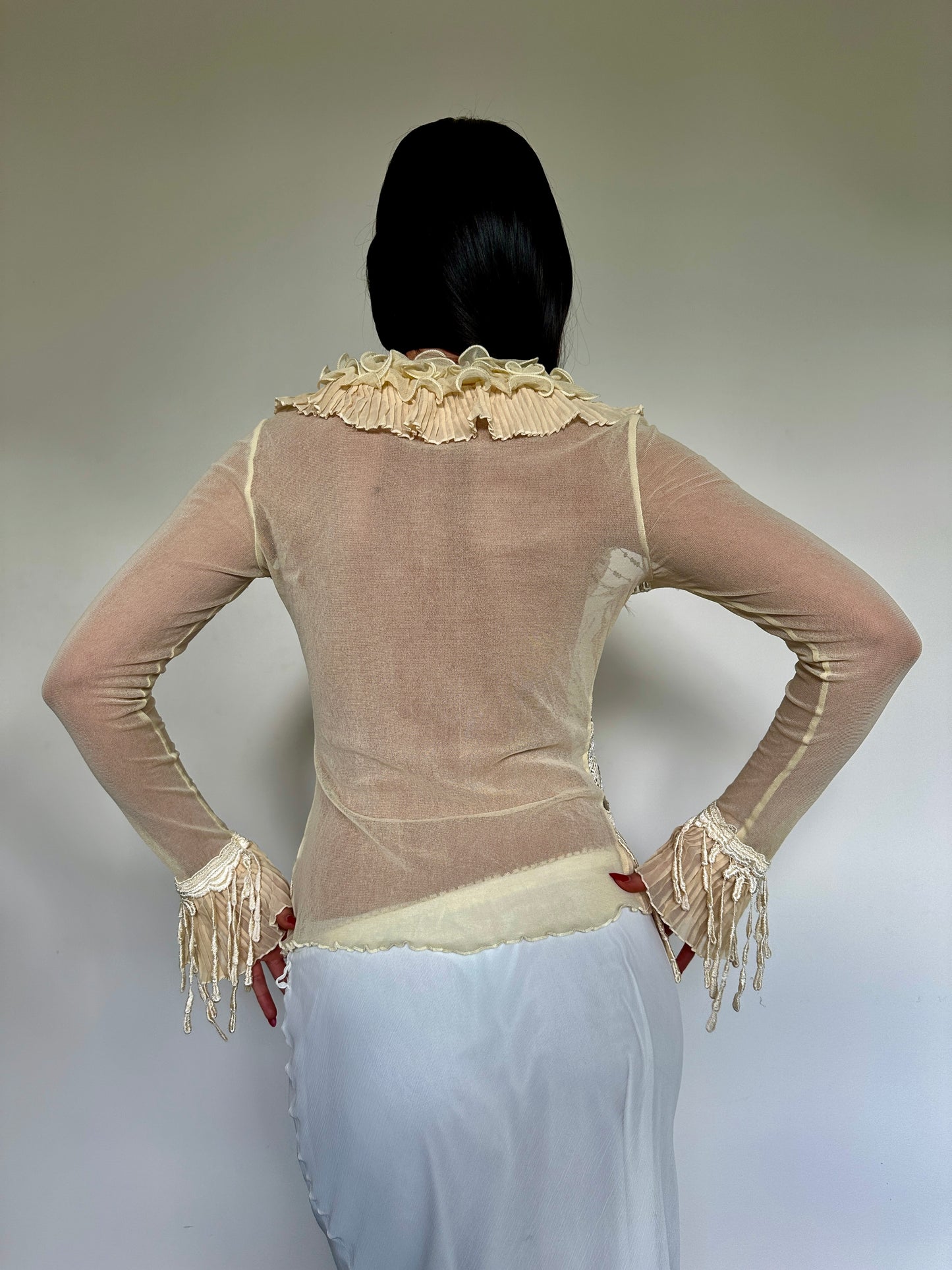 Sequin Ruffle Blouse