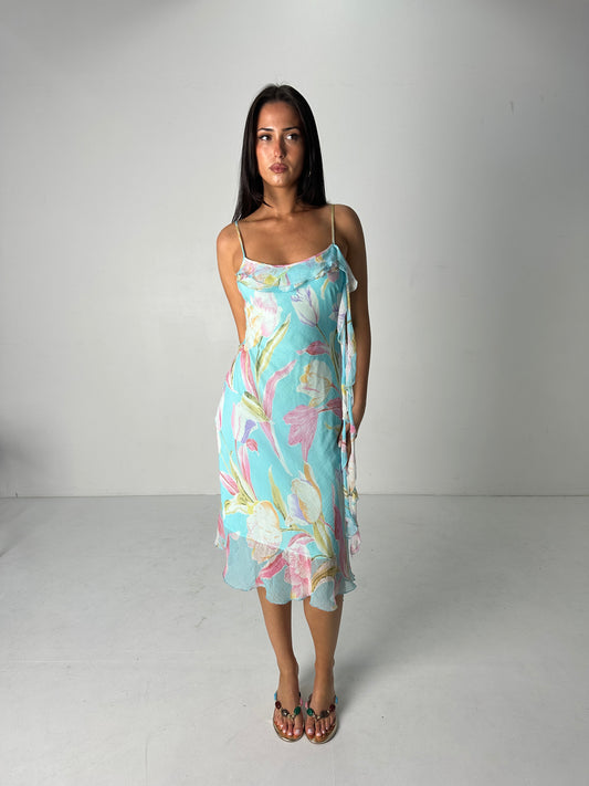 Pastel Floral Midi Dress