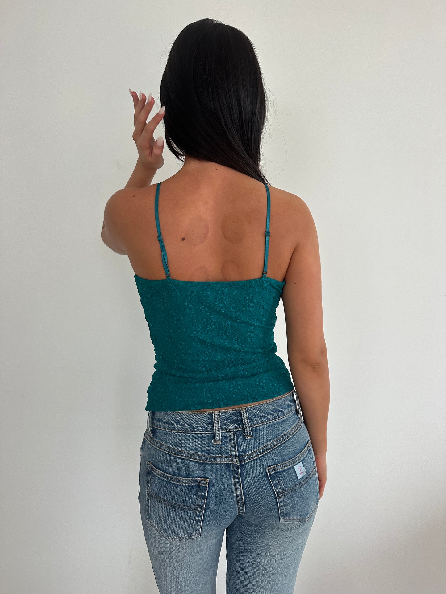 Teal Lace Cami