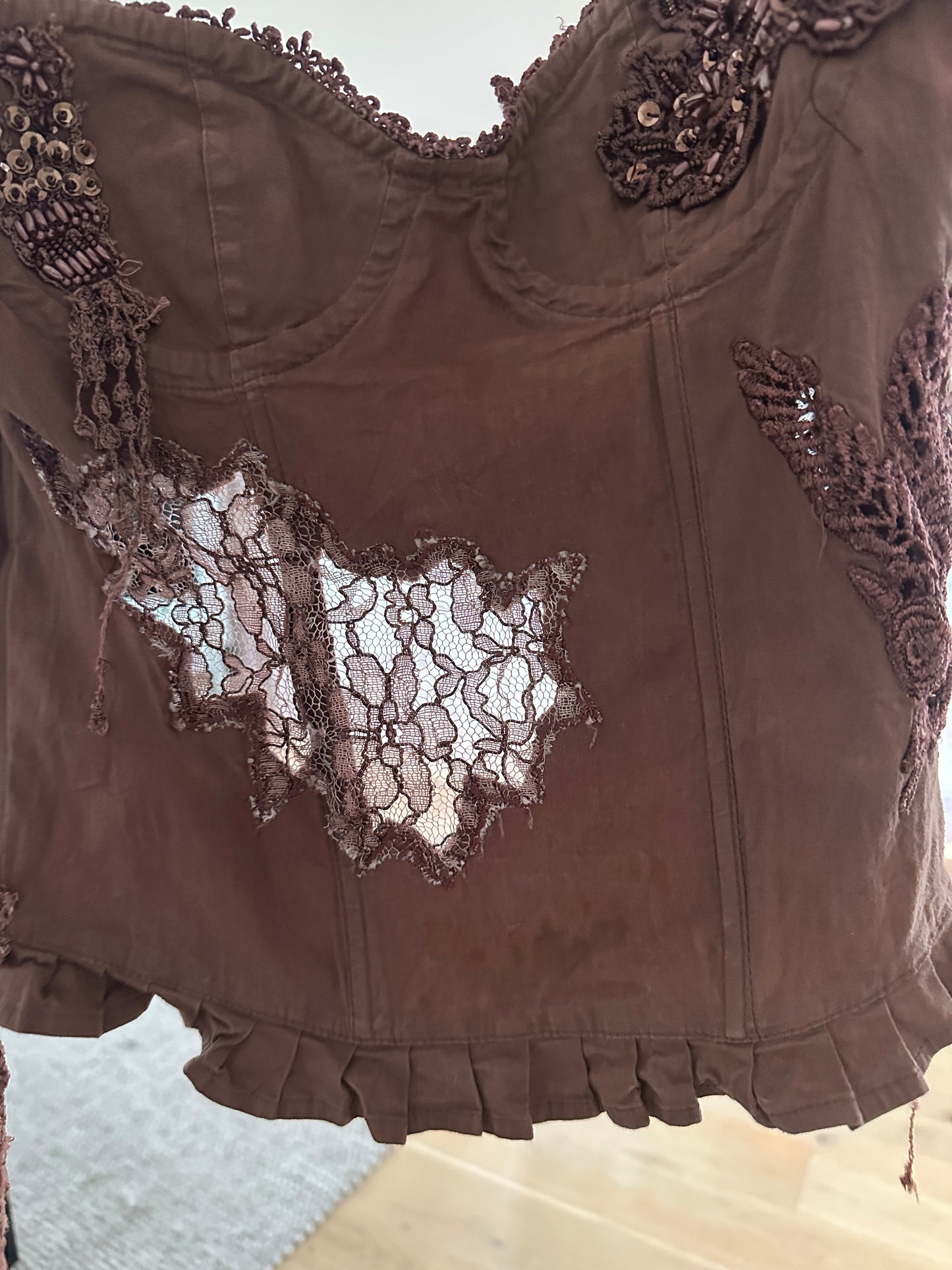 Brown Beaded Corset