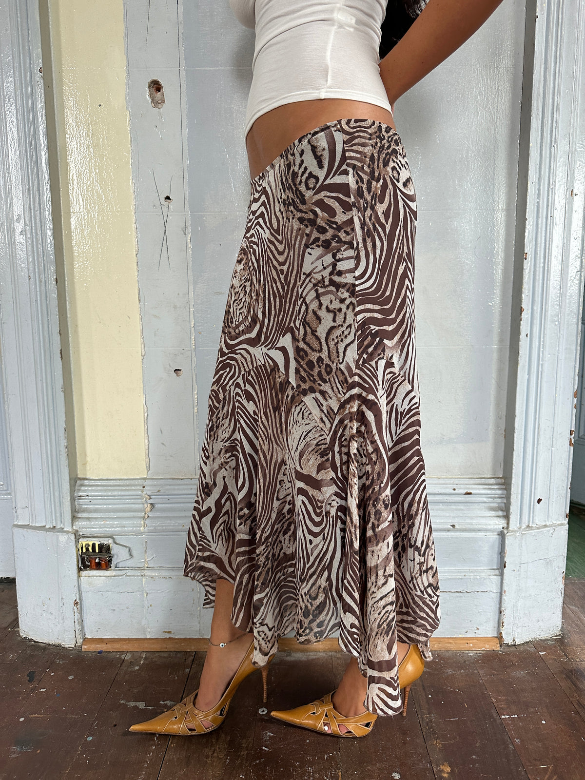 Zebra Midi Skirt