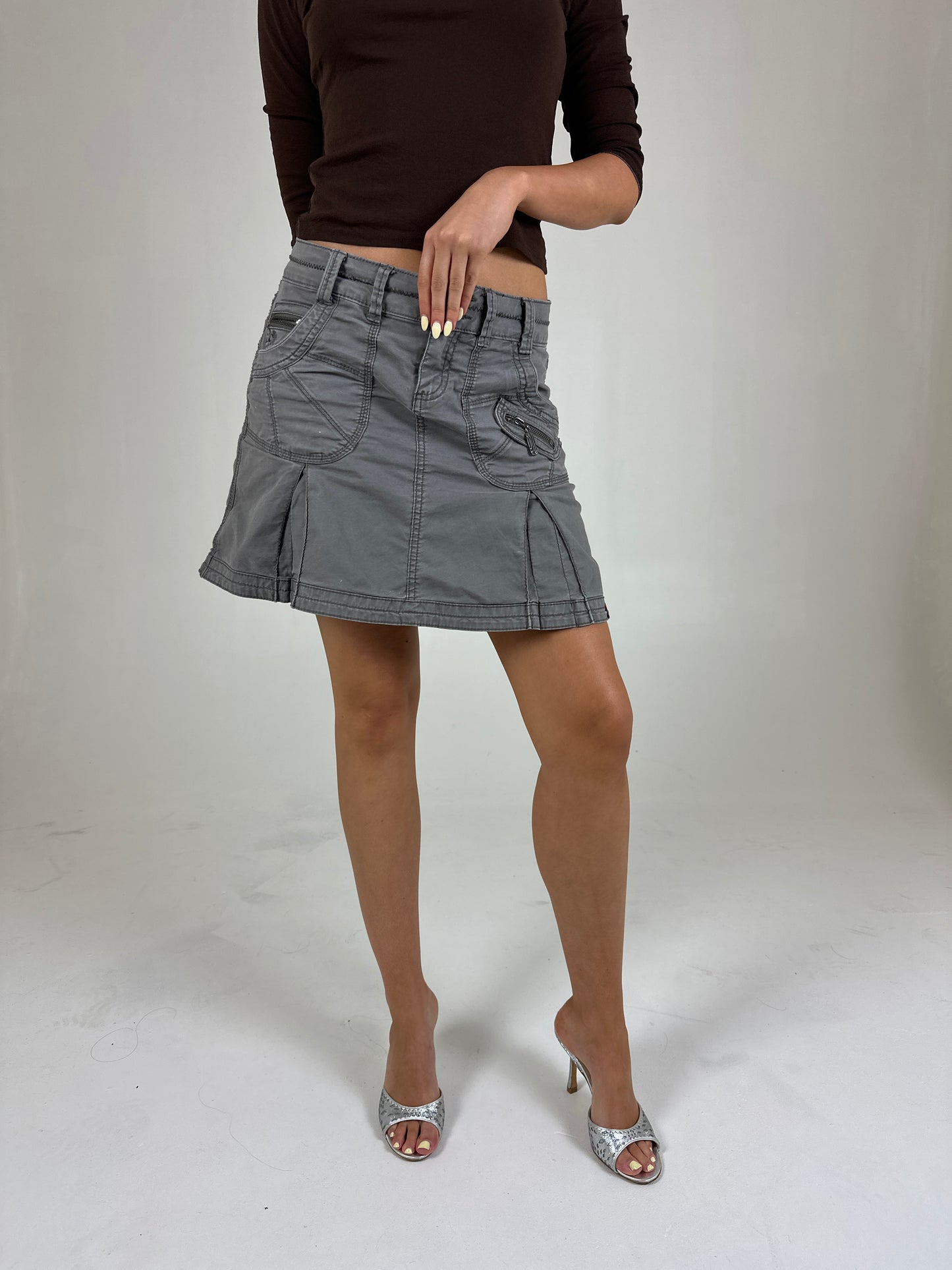 Khaki Midi Skirt