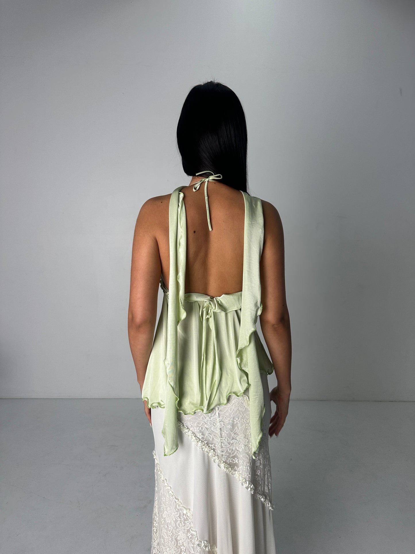 Lime Tie Halter