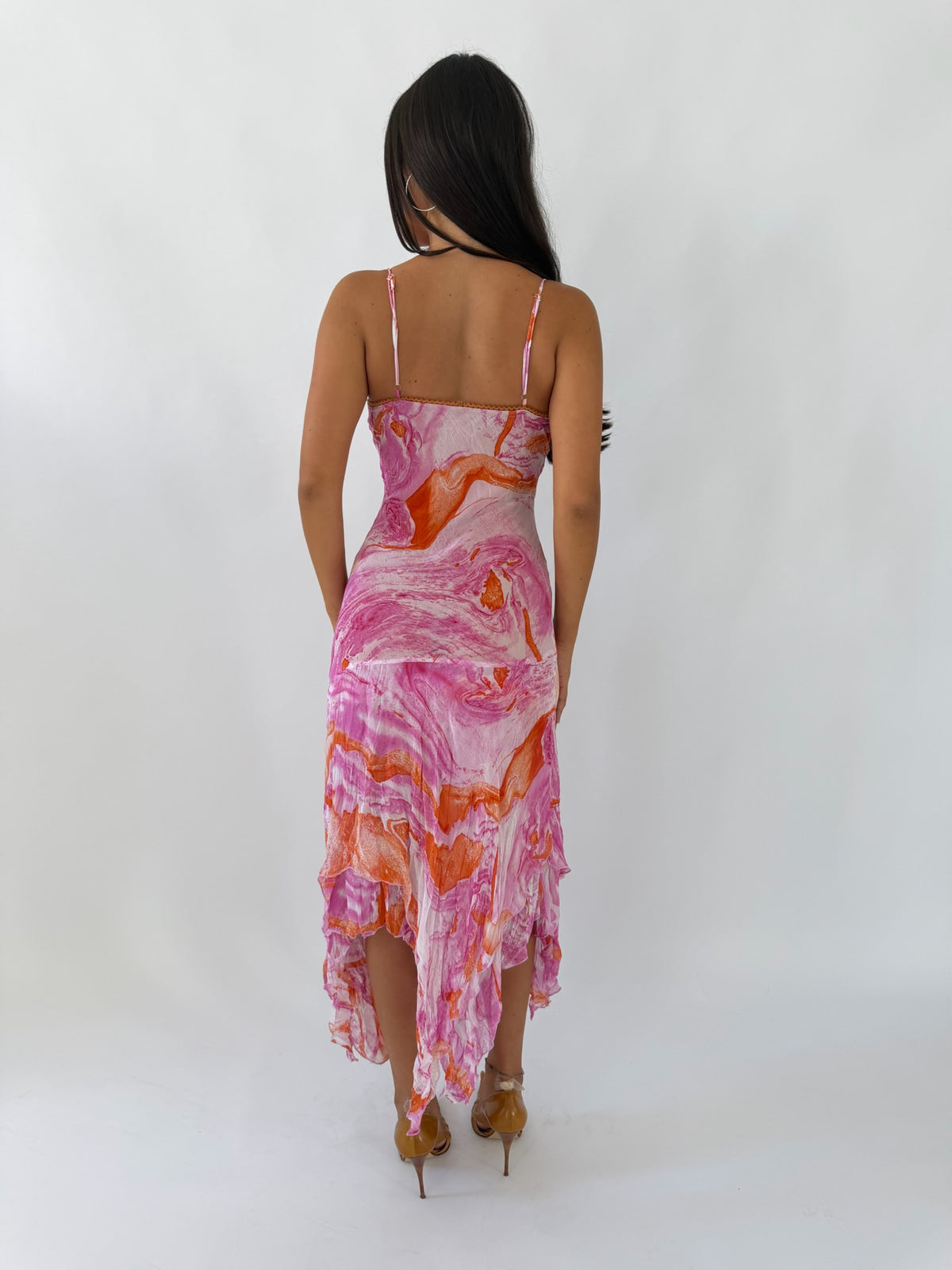 Swirl Silk Midi Dress