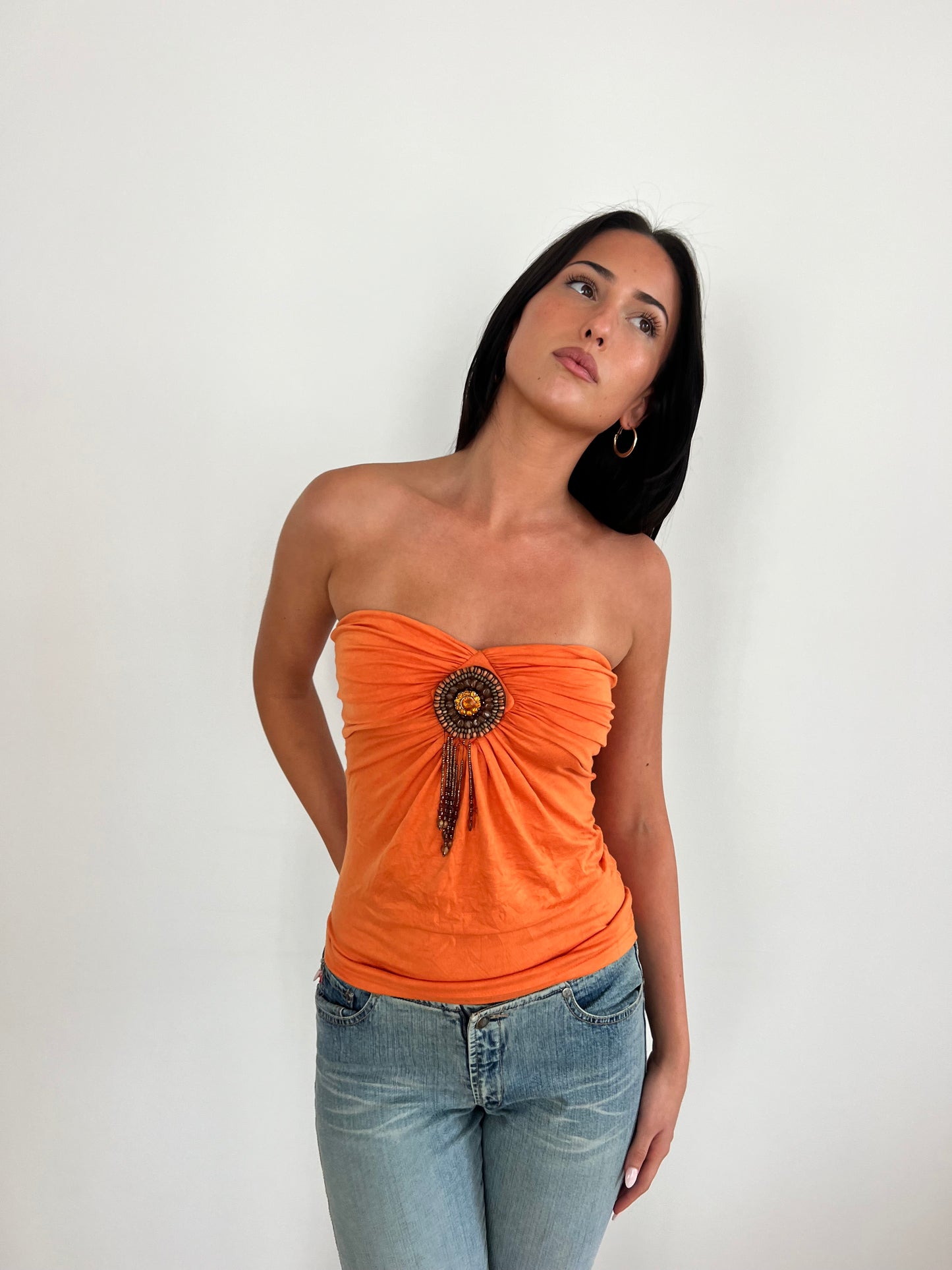 Orange Beaded Halter
