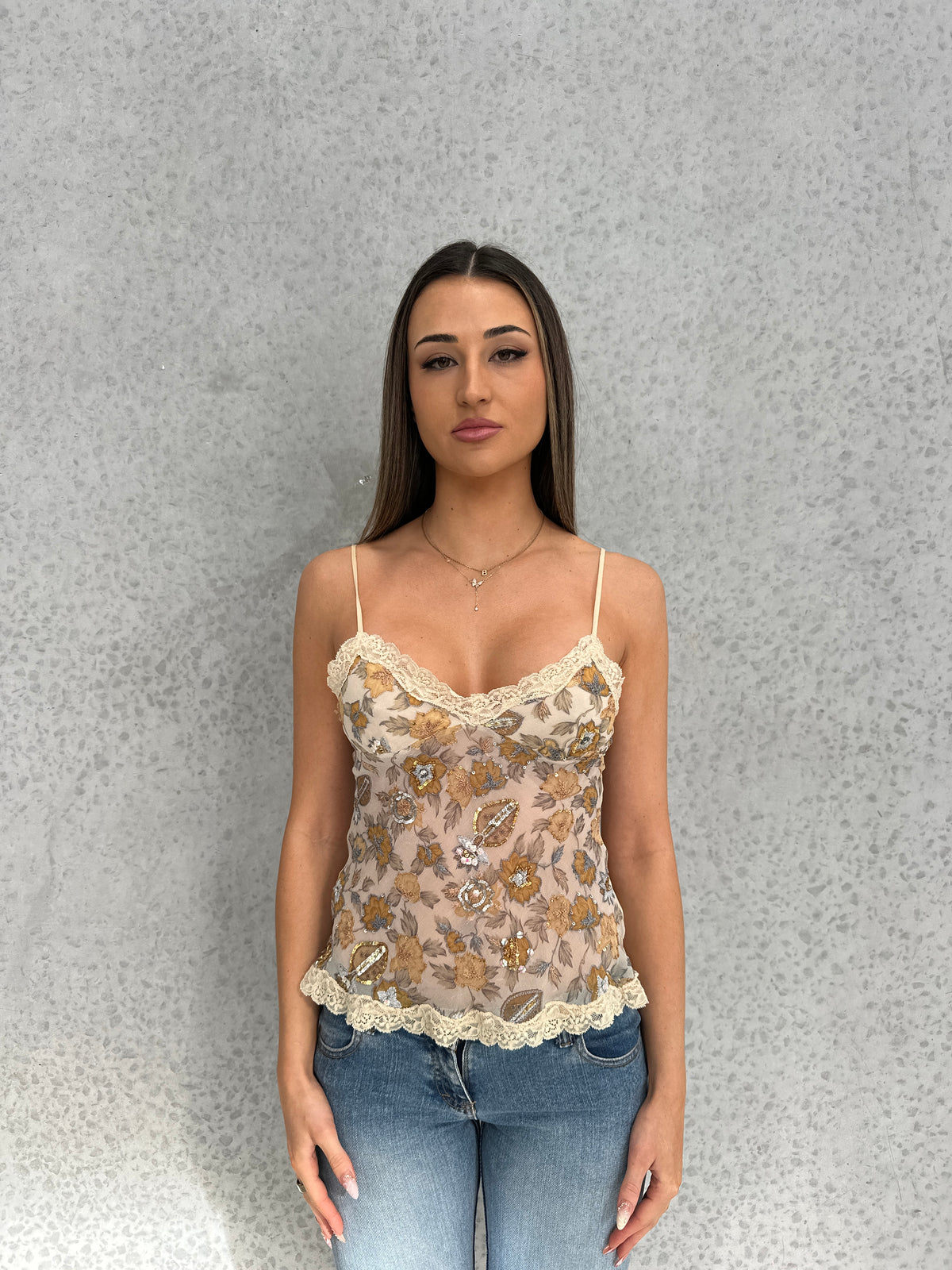 Italian Silk Beaded Cami