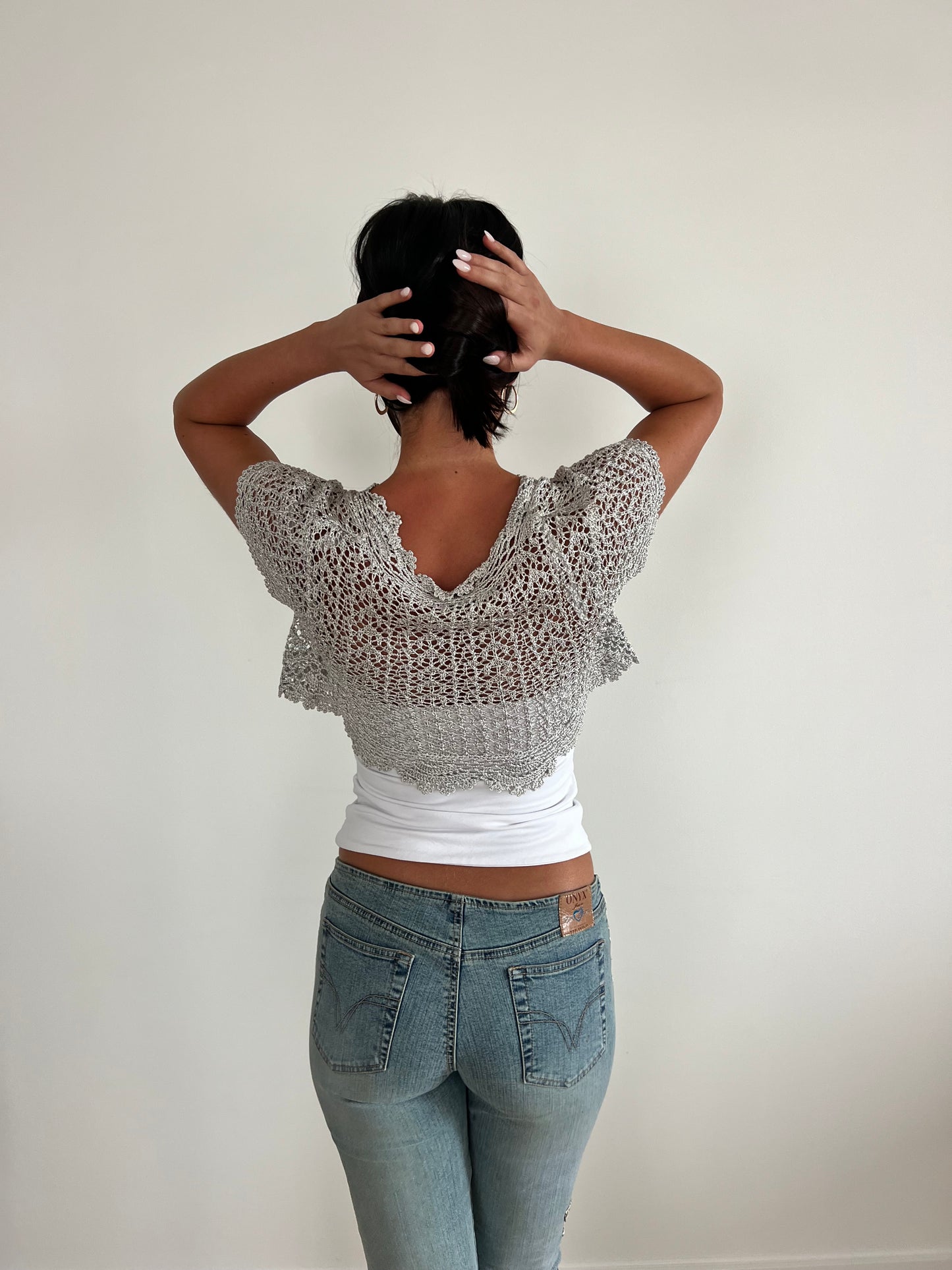 Silver Crochet Cardi