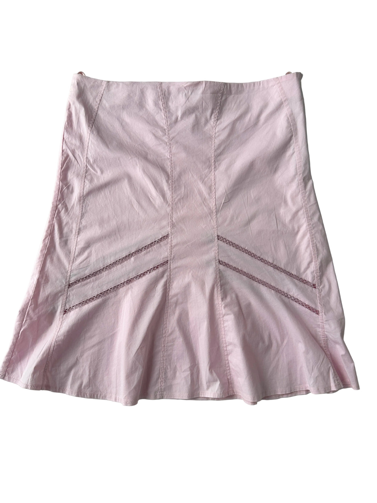Pink Cotton Midi Skirt
