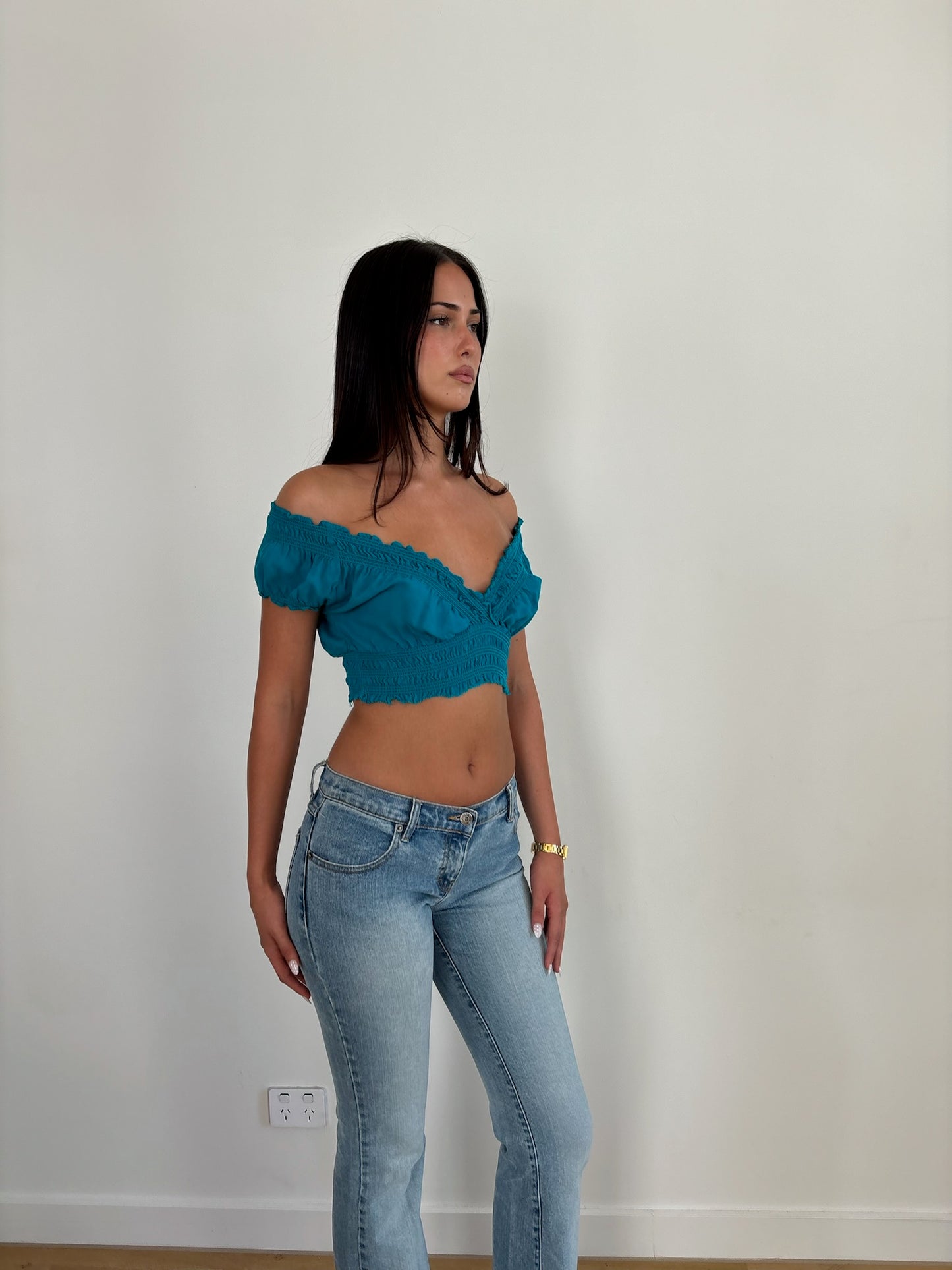 Blue Crop Top