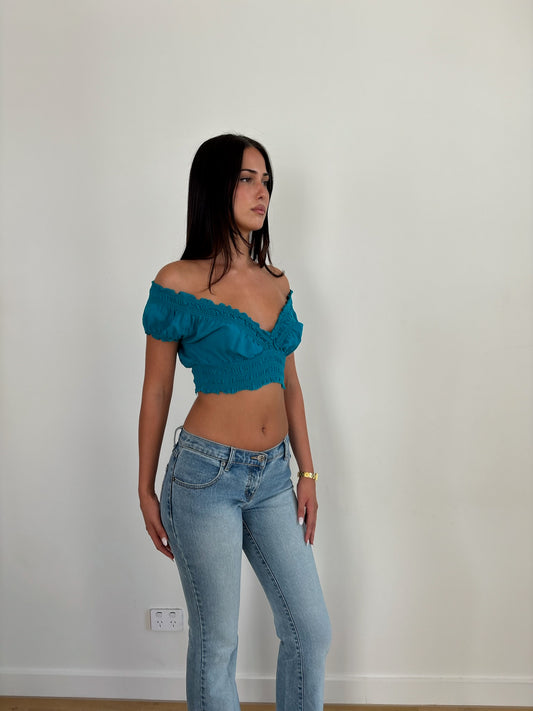 Blue Crop Top