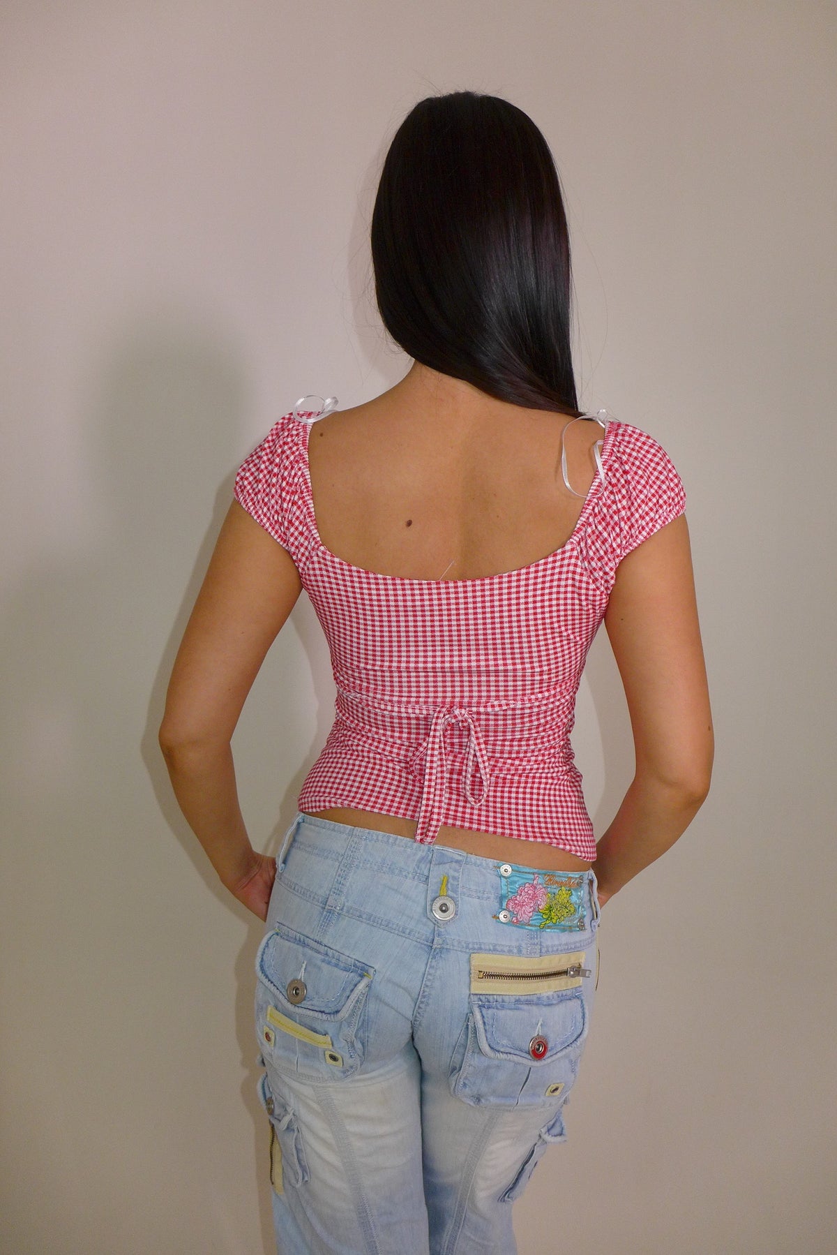 Gingham Milkmaid Top
