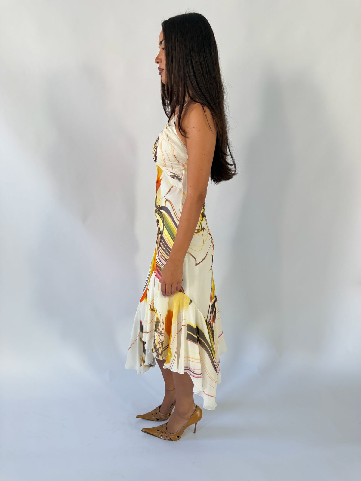 Silk Floral Halter Dress