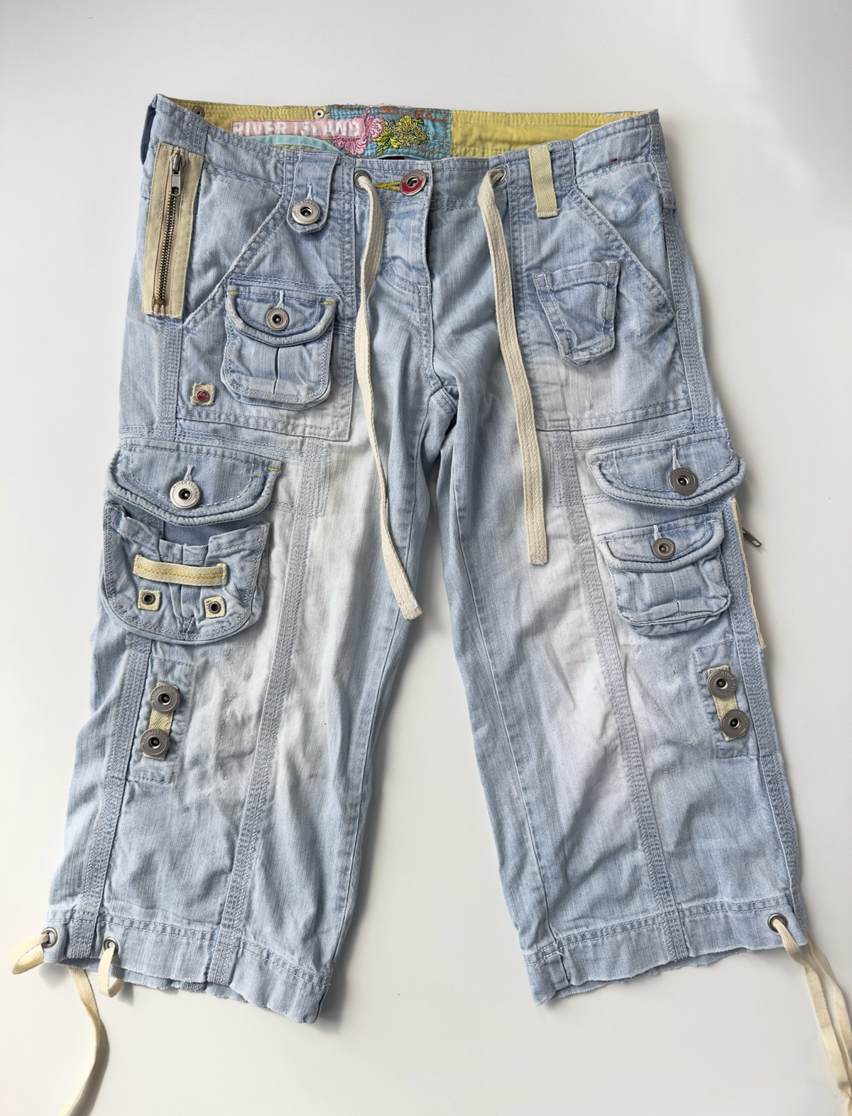 Denim Yellow Capris