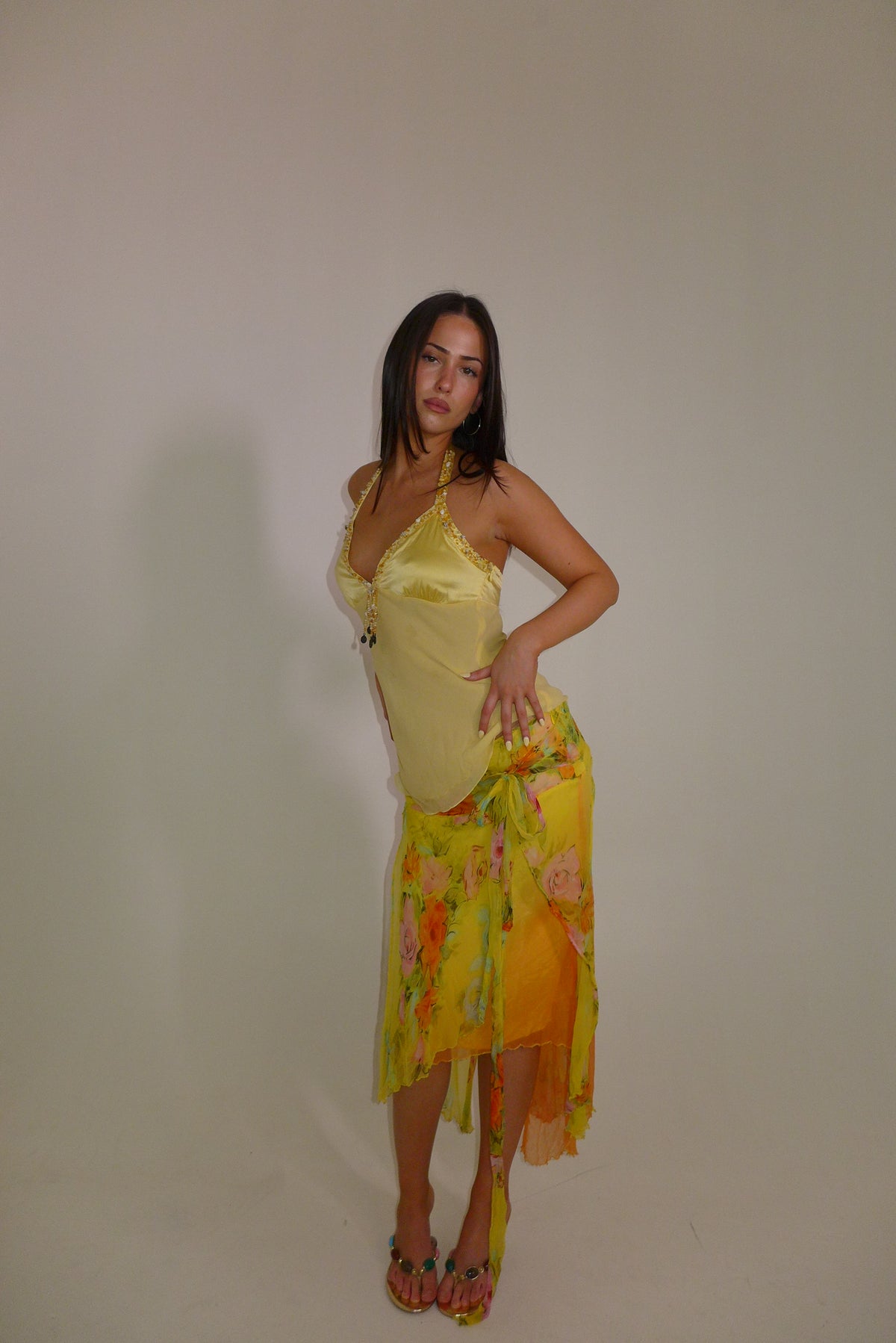 Bebe Silk Seashell Halter