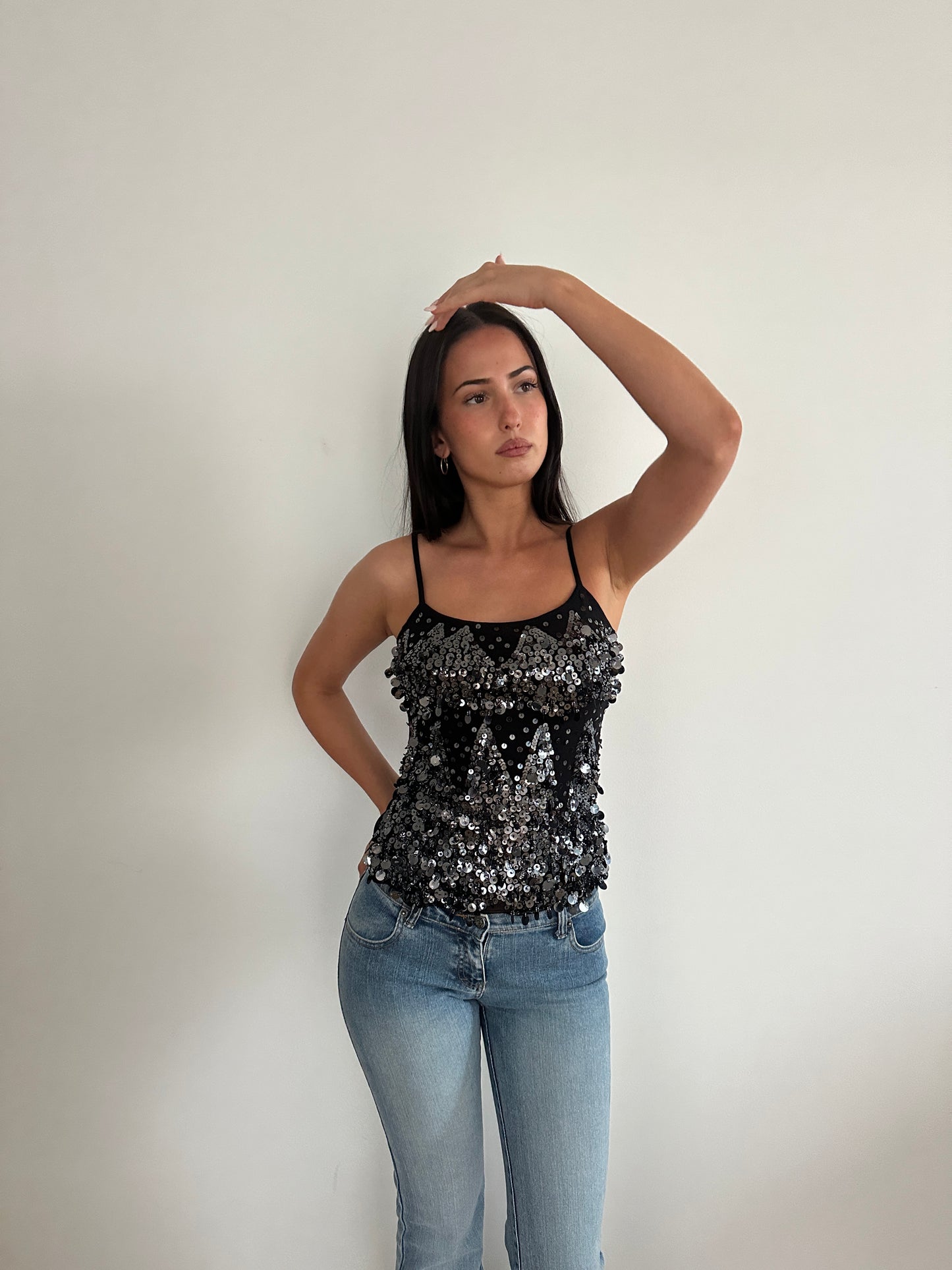 Mesh Sparkle Cami Top