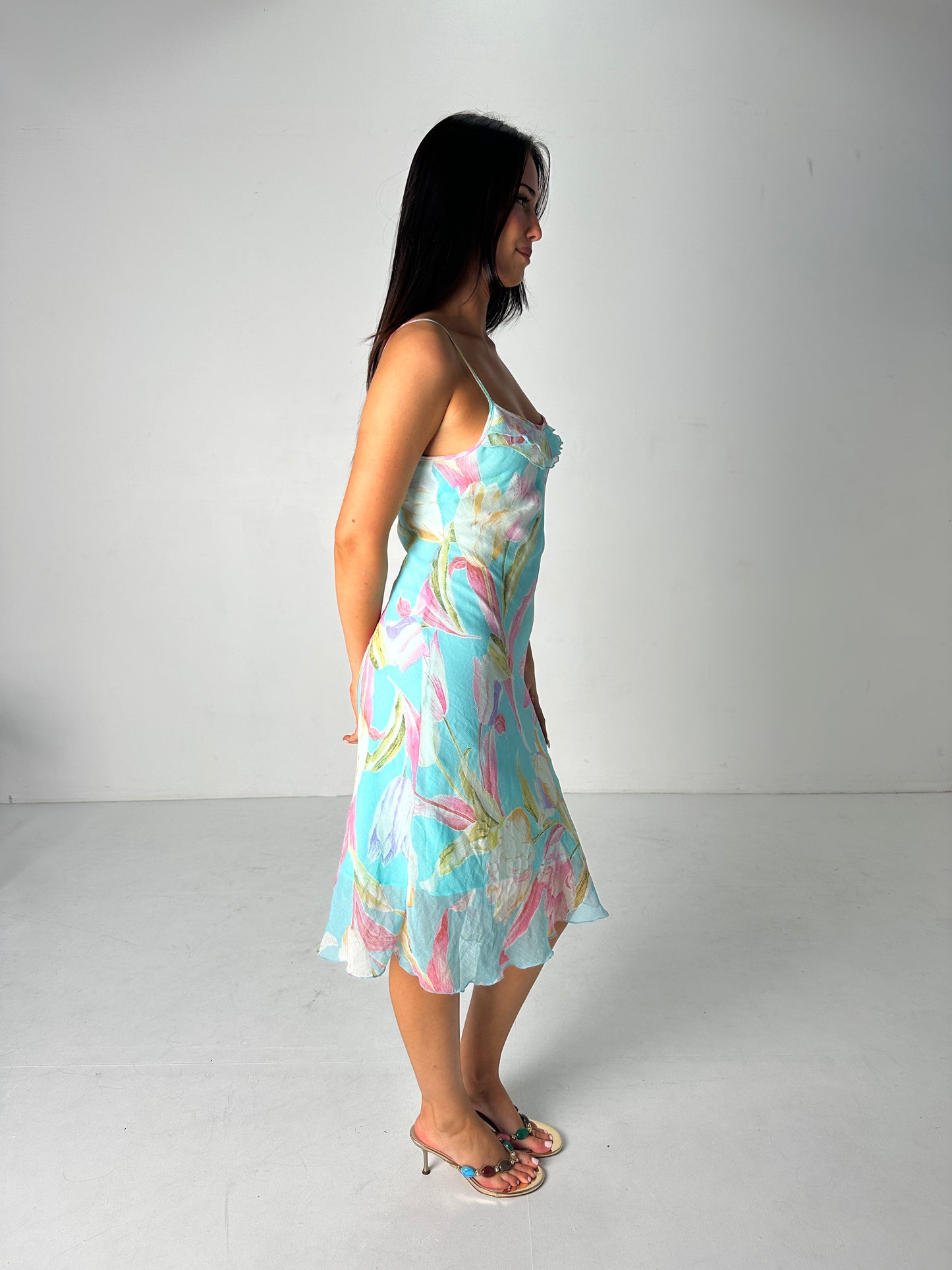 Pastel Floral Midi Dress