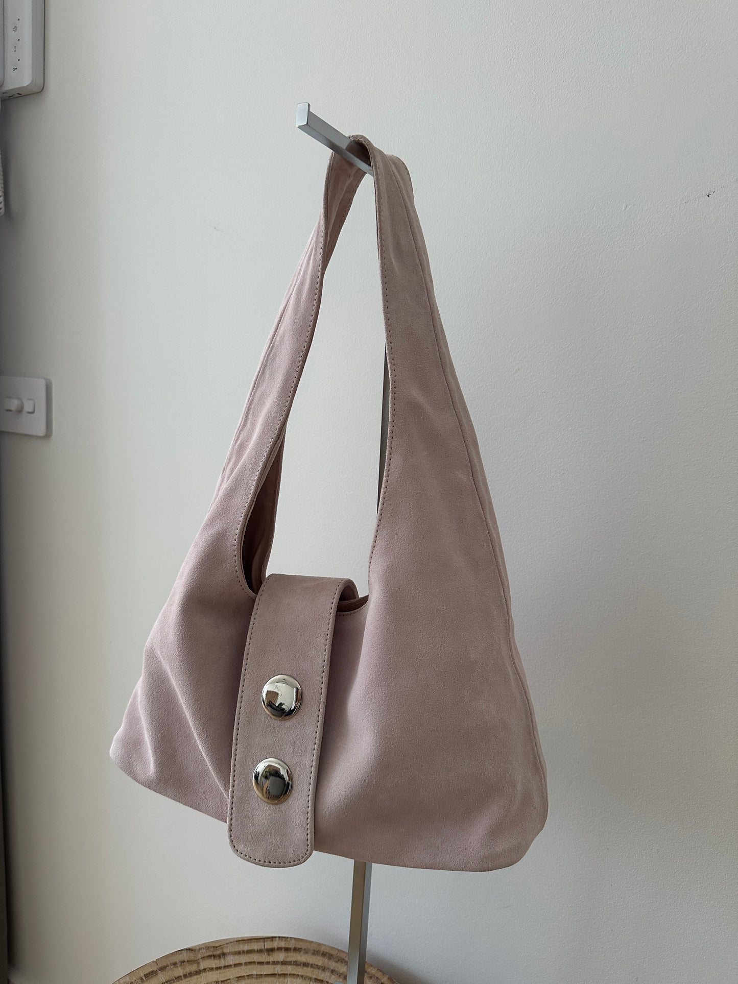 Pink Suede Leather Bag