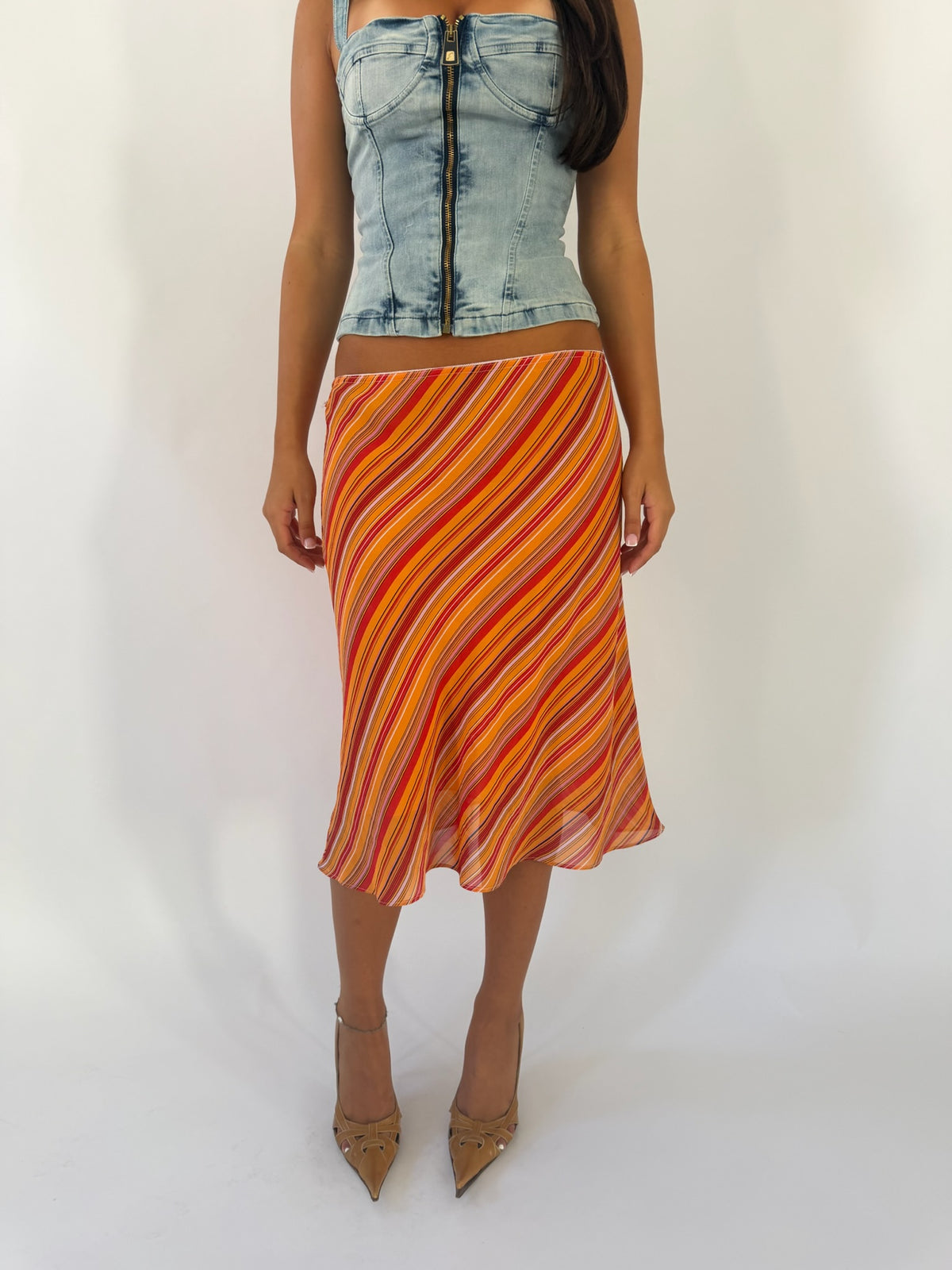 Orange Stripe Midi