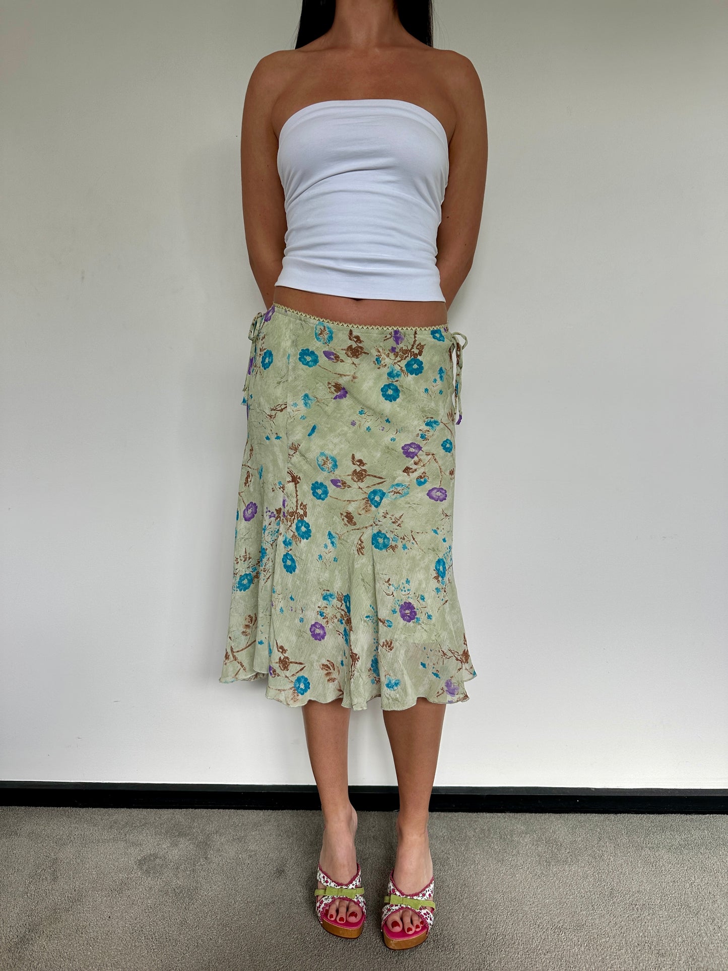Green Floral Midi