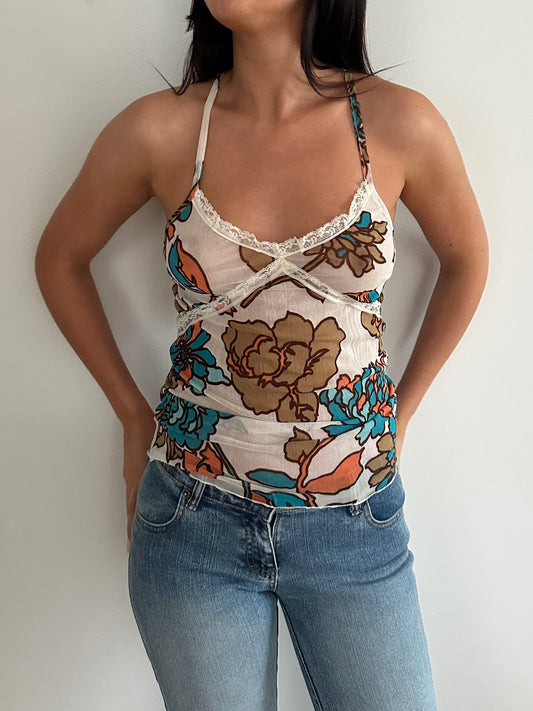 Floral Mesh Cami Top