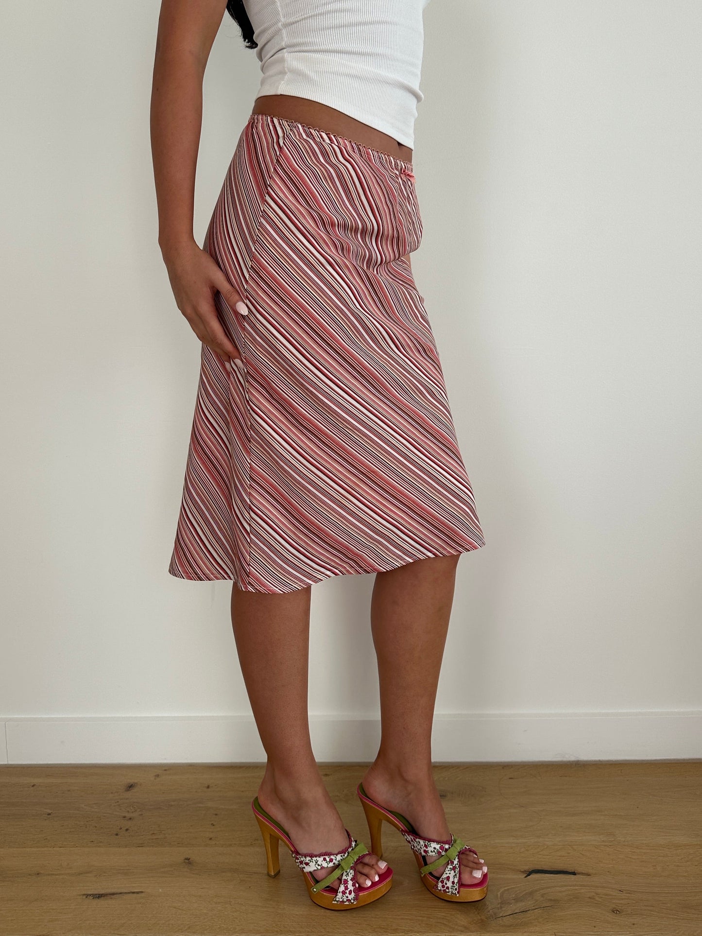 Stripe Midi skirt