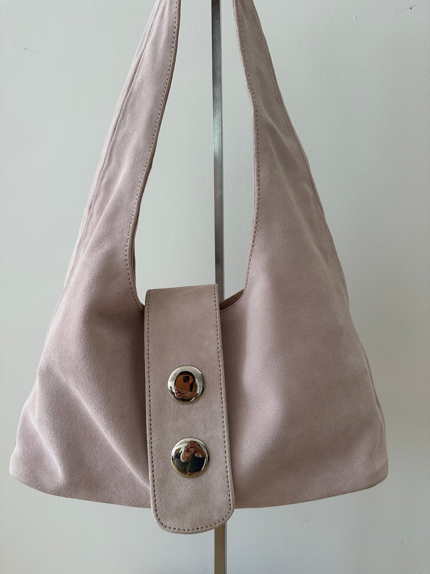 Pink Suede Leather Bag