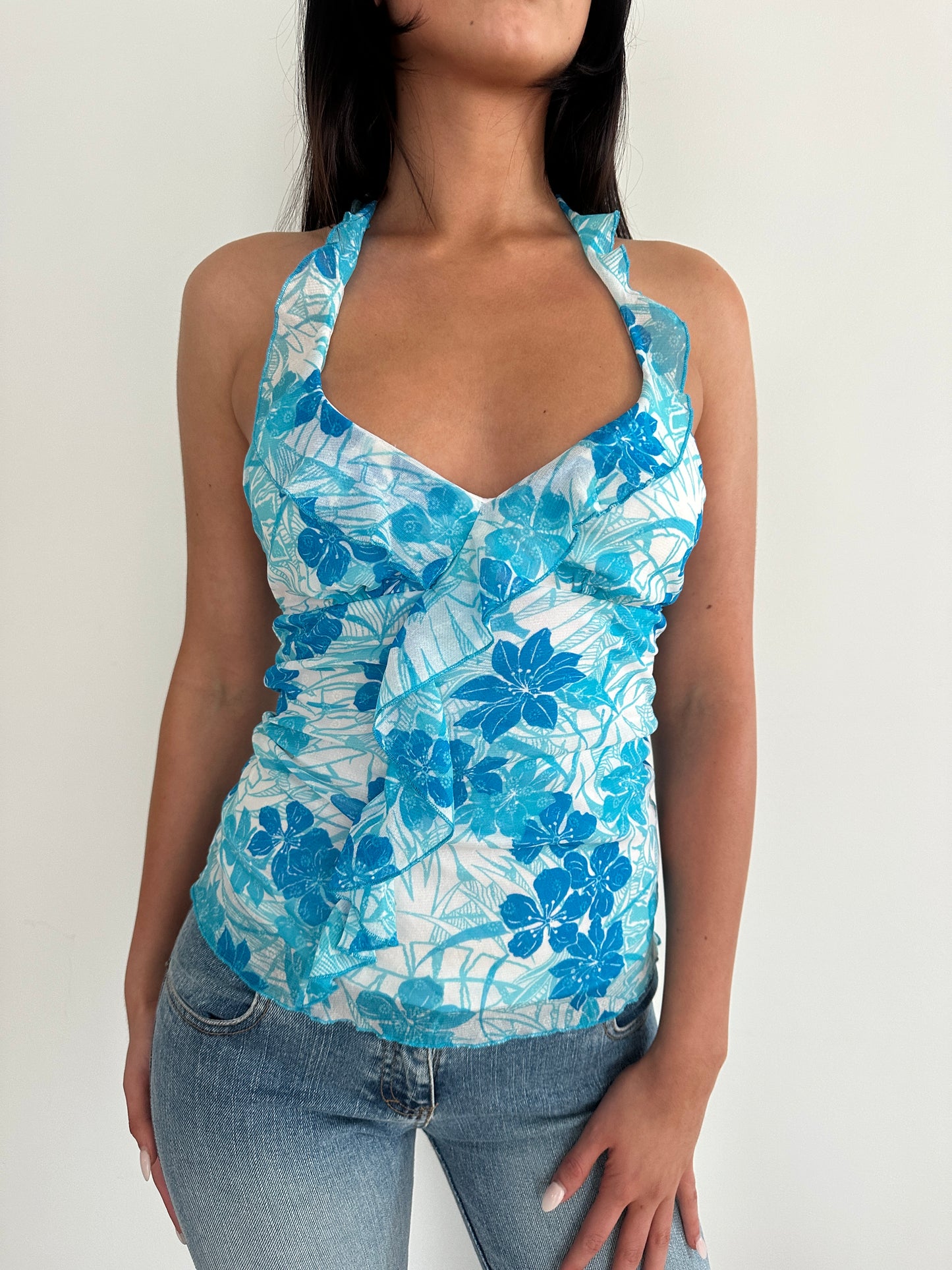 Blue Floral Halter