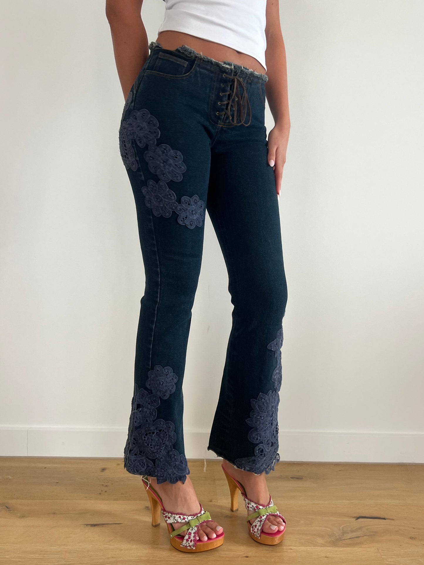 Low rise Bootcut Crochet Jeans