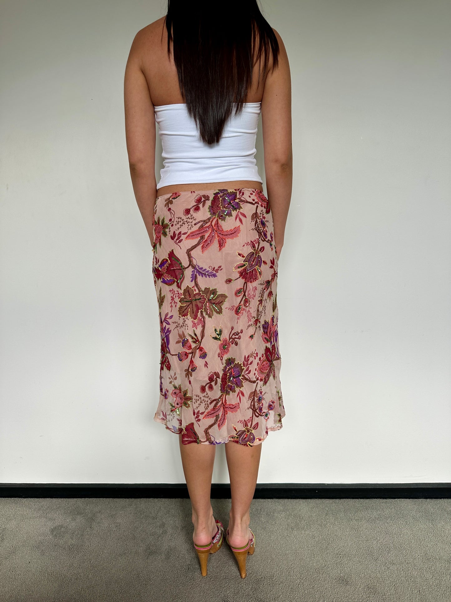 Beaded Italian Midi Skirt