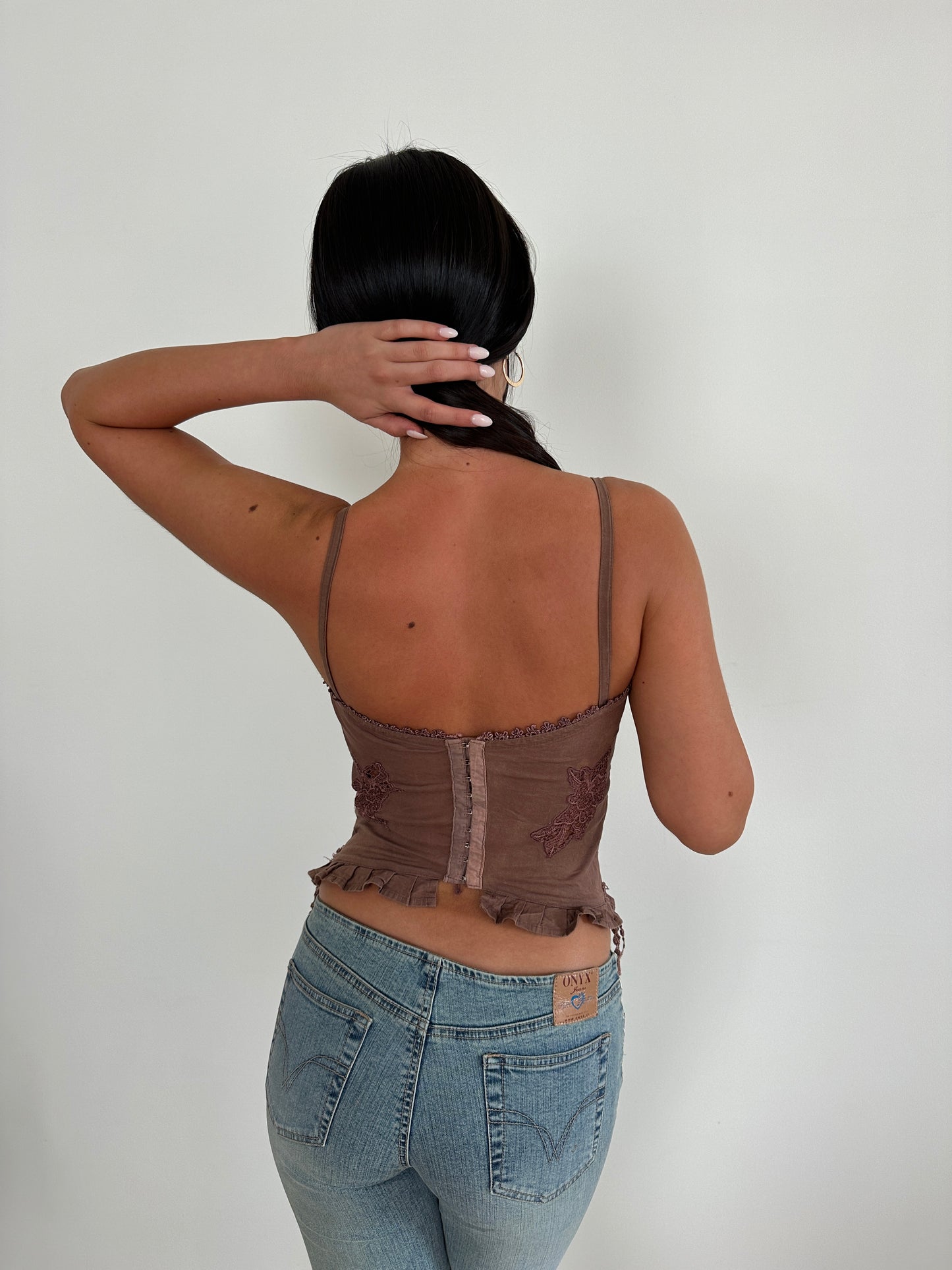 Brown Beaded Corset