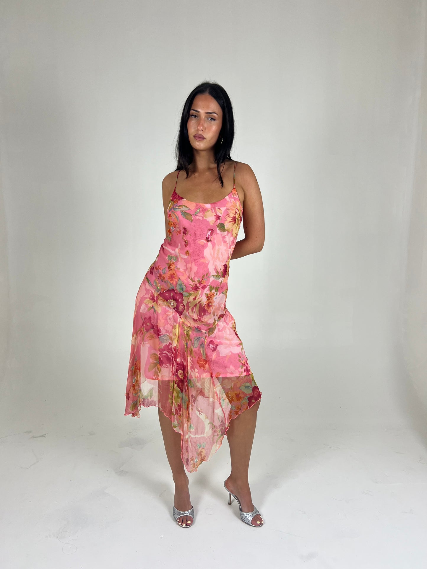 Rene Derhy Beaded Floral Midi