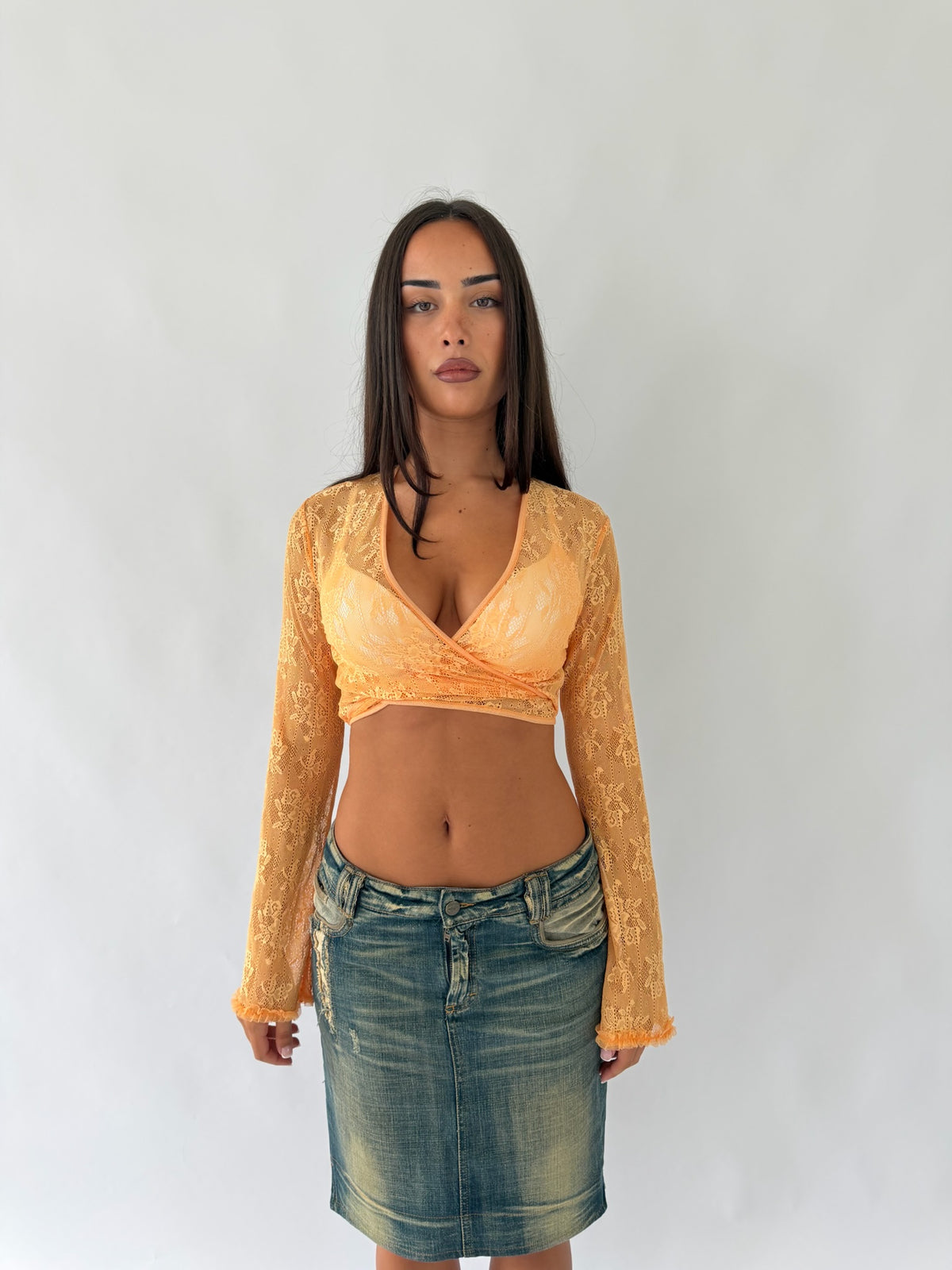 Peach Lace Cardi