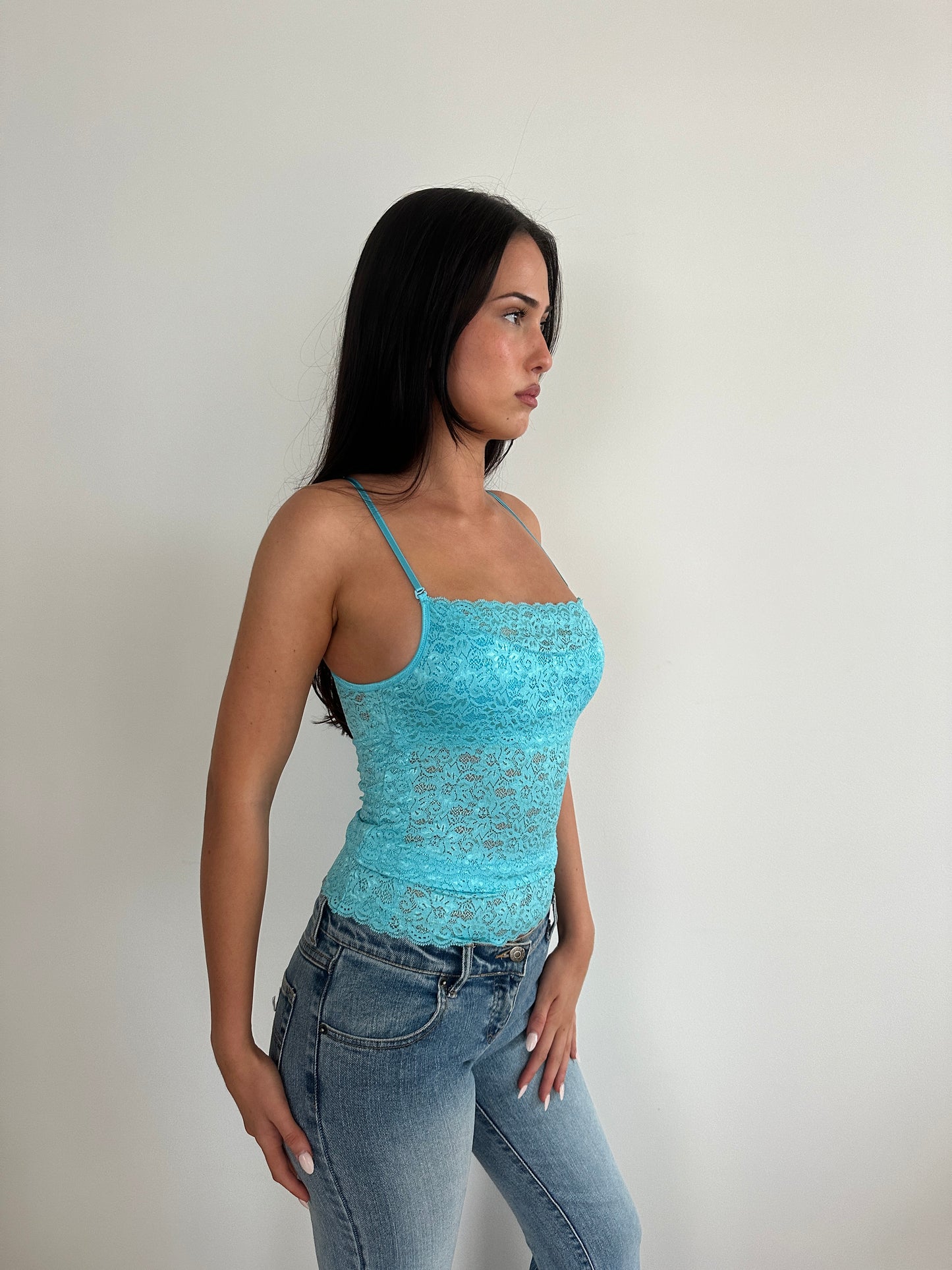 Blue lace cami