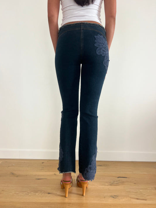 Low rise Bootcut Crochet Jeans