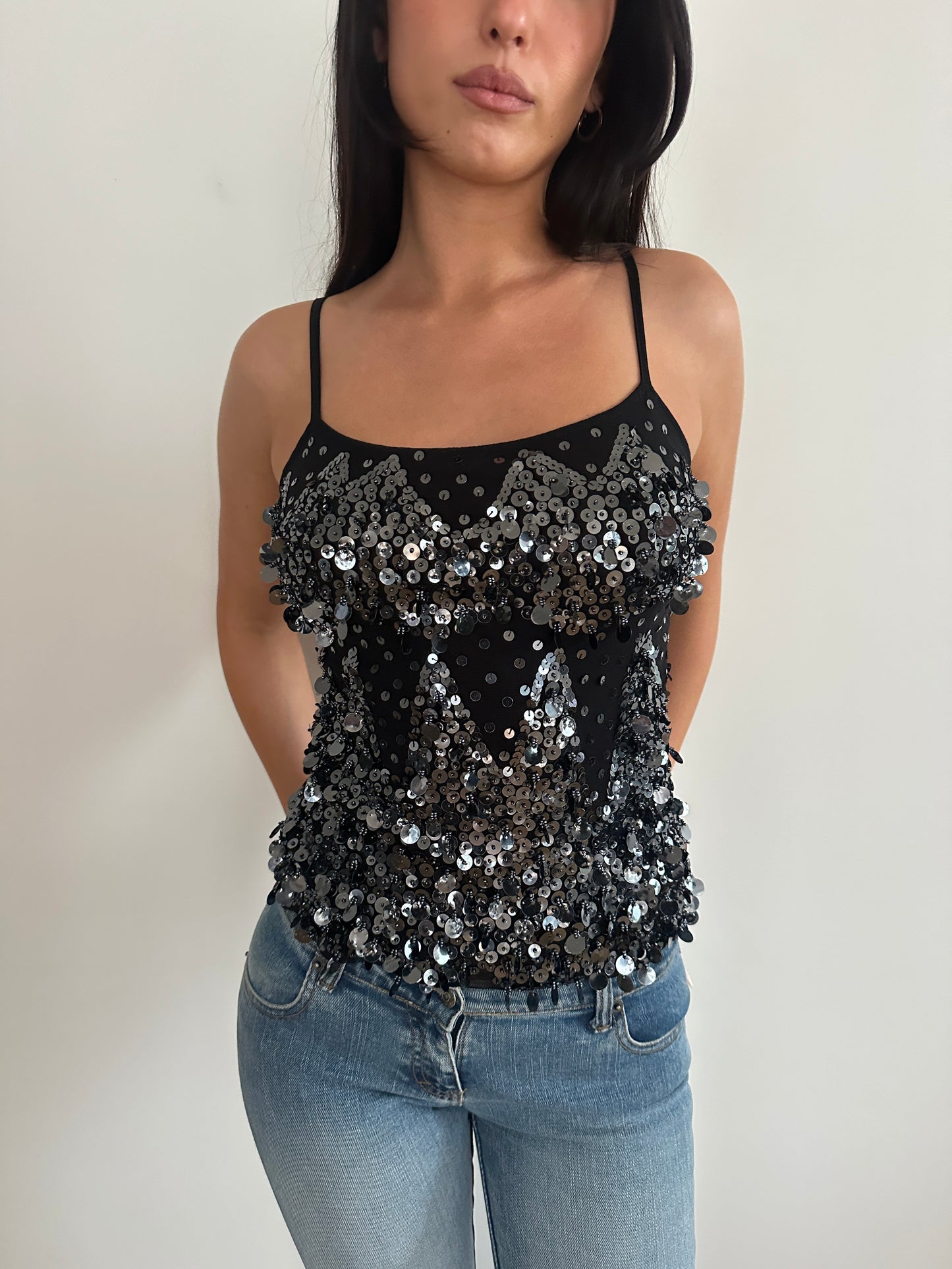 Mesh Sparkle Cami Top