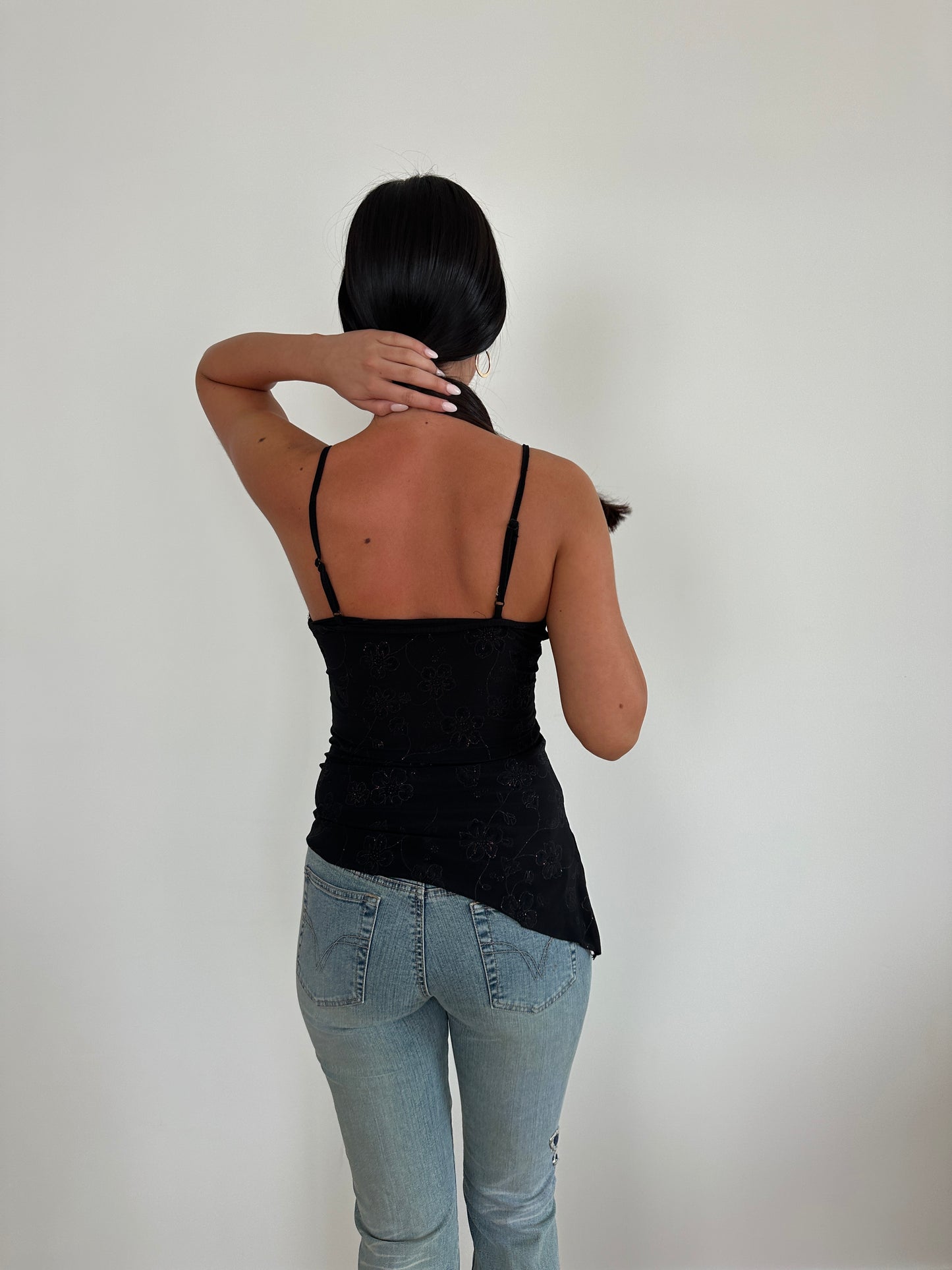Asymmetrical Sparkle Halter