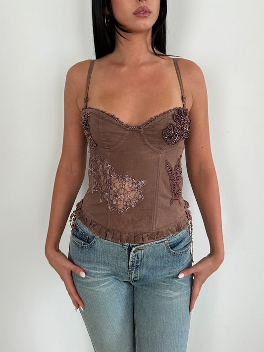 Brown Beaded Corset
