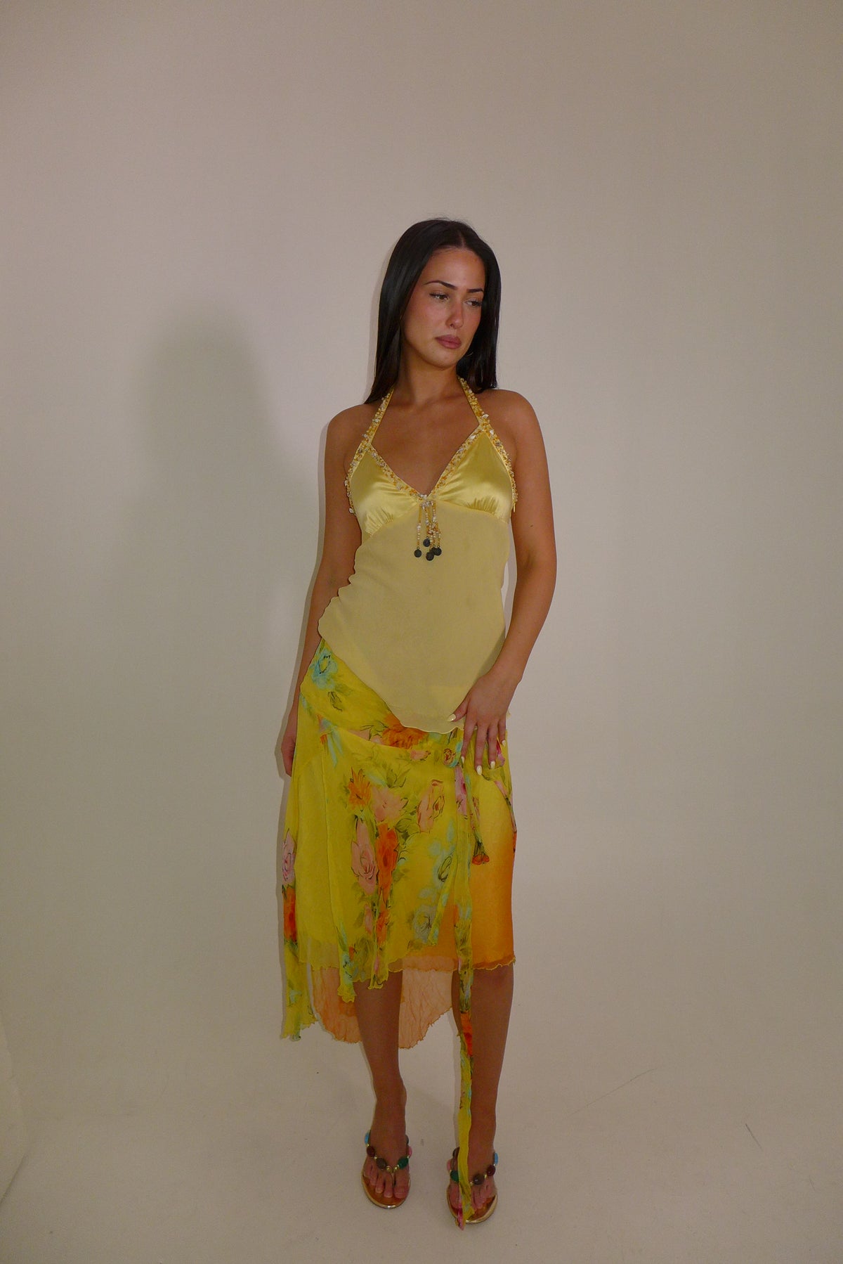Bebe Silk Seashell Halter