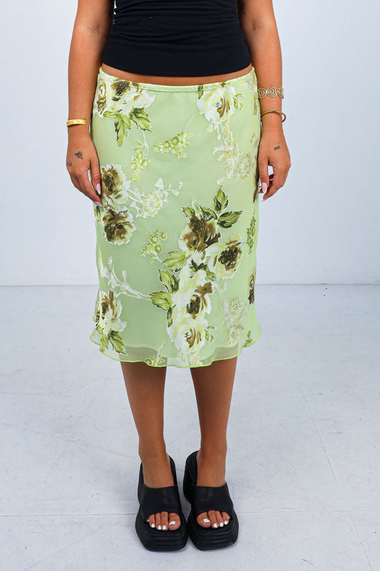 Green Floral Midi